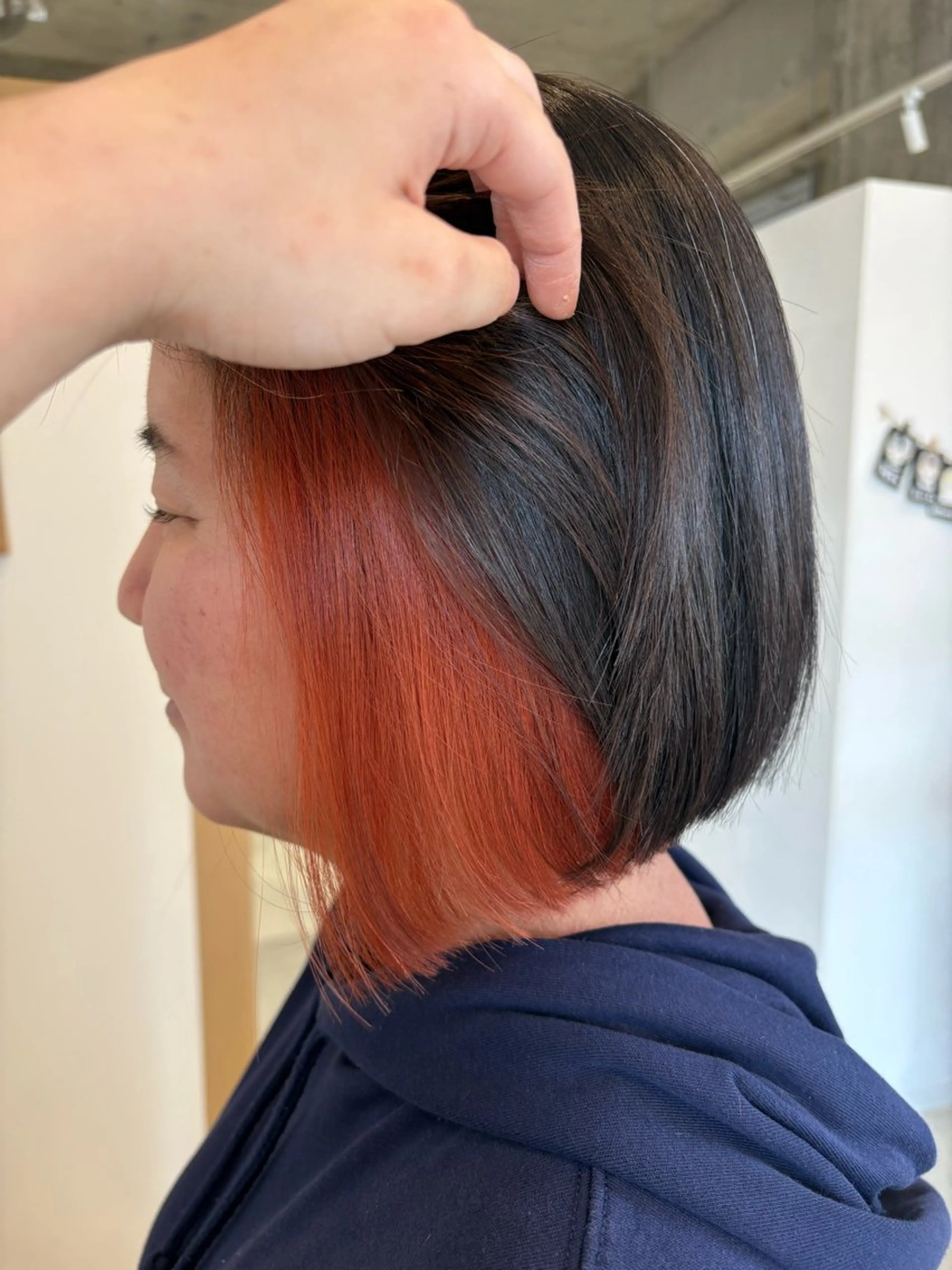 ショート カラー インナーカラー オレンジ カット ヘアカラー 藤原仁美/レイヤー /透明感カラーのヘアスタイル