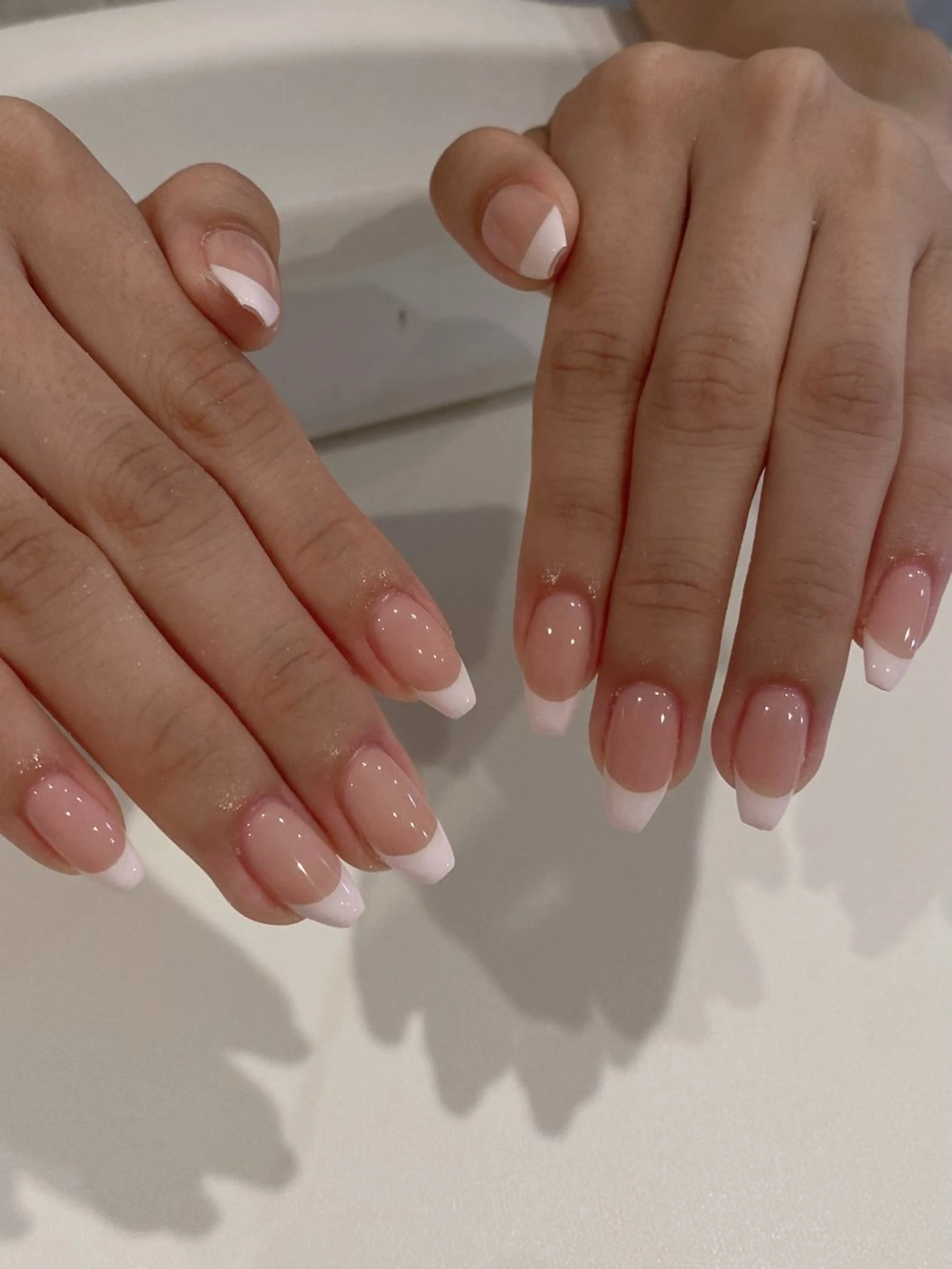 ネイル フレンチネイル パステルネイル ピンク ハンドネイル odette Mikiのネイルデザイン