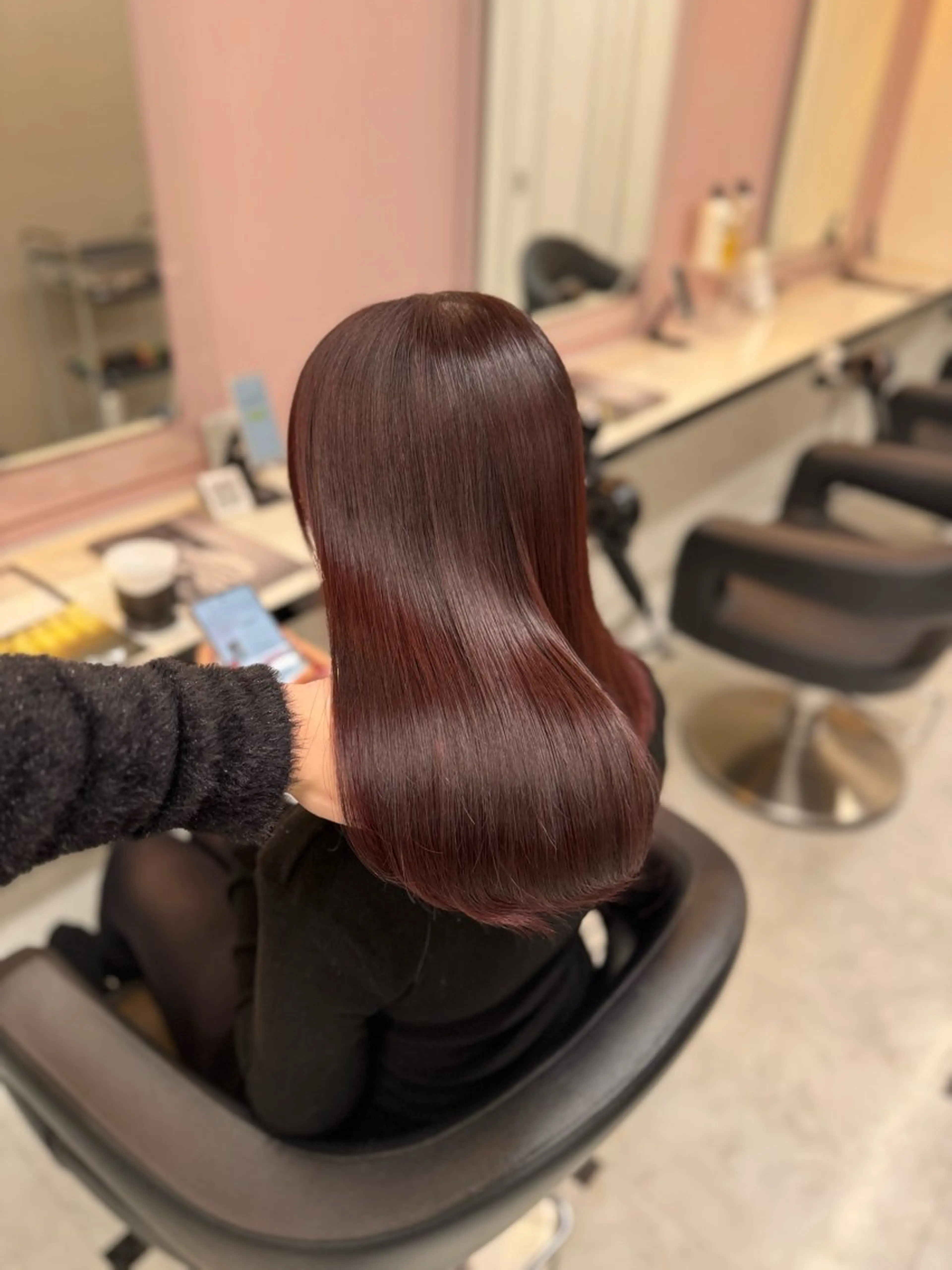 ミディアム ヘアカラー トリートメント ヘッドスパ ヘアセット ♥️韓国/ガーリー 暖色misa♥️のヘアスタイル