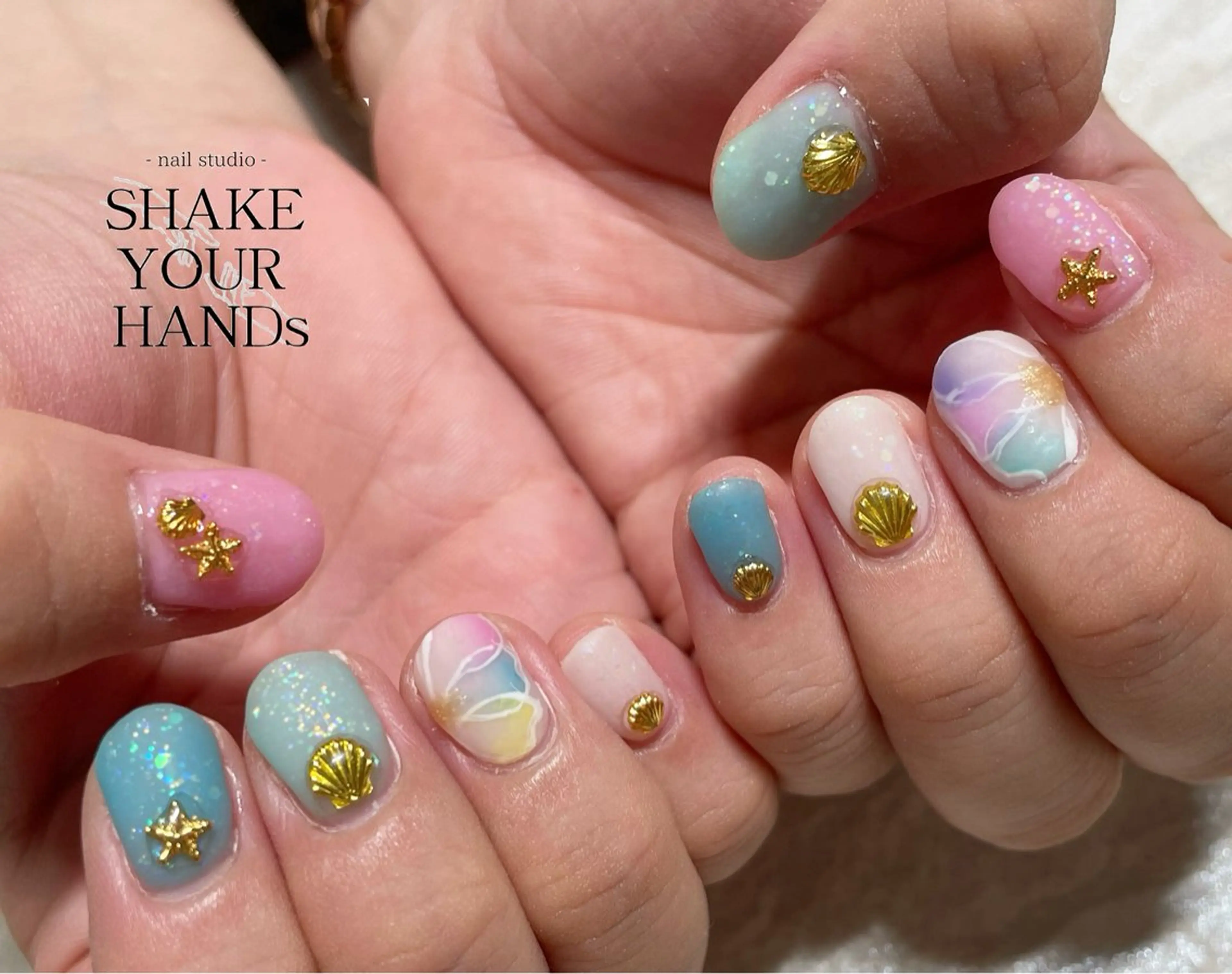ネイル パステルネイル ハンドネイル ネイルスタジオ シェイクユアハンズのネイルデザイン