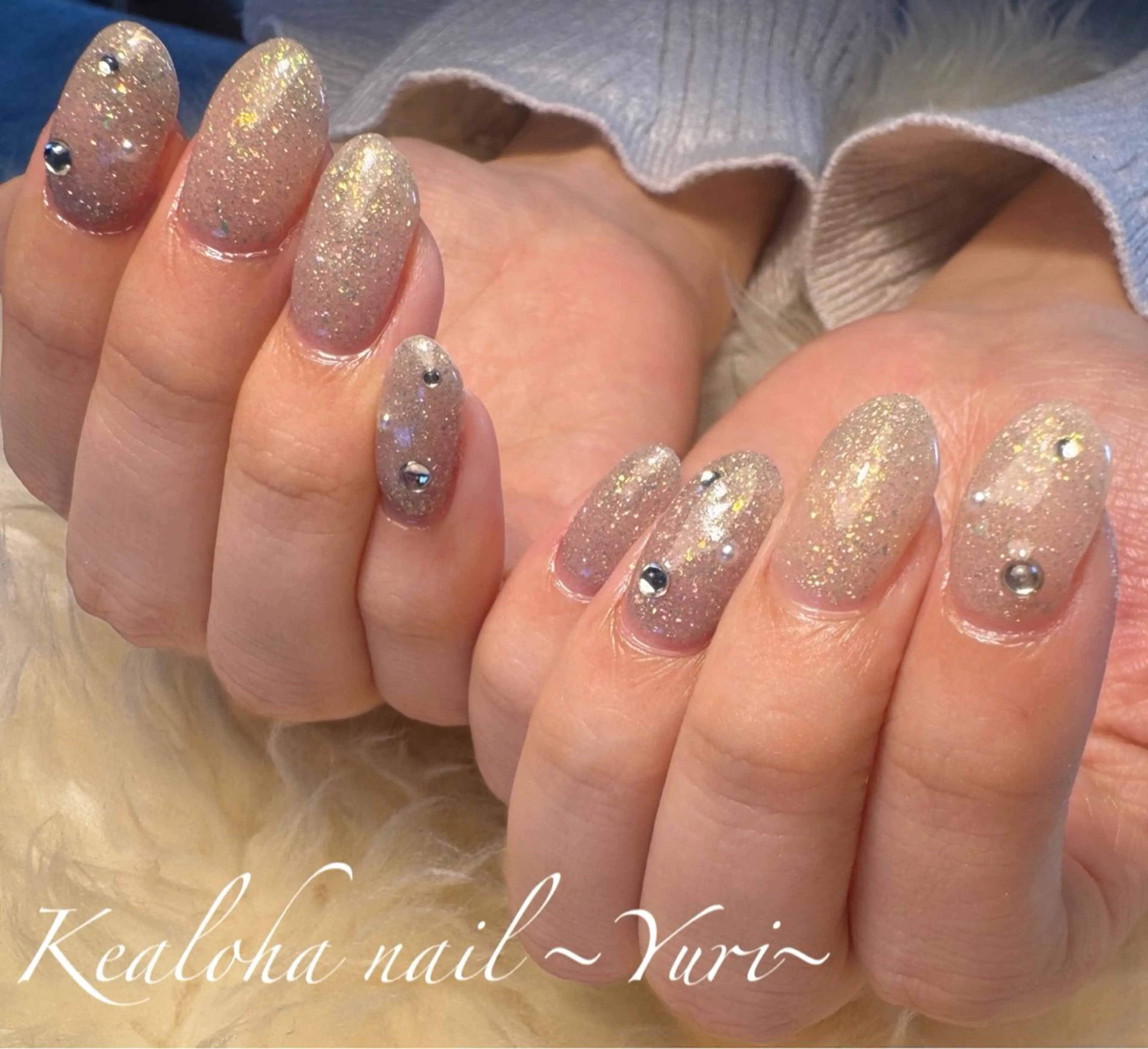 ネイル ラメ(グリッター) マグネットネイル Kealoha nail所属・西村 ゆりのネイルデザイン