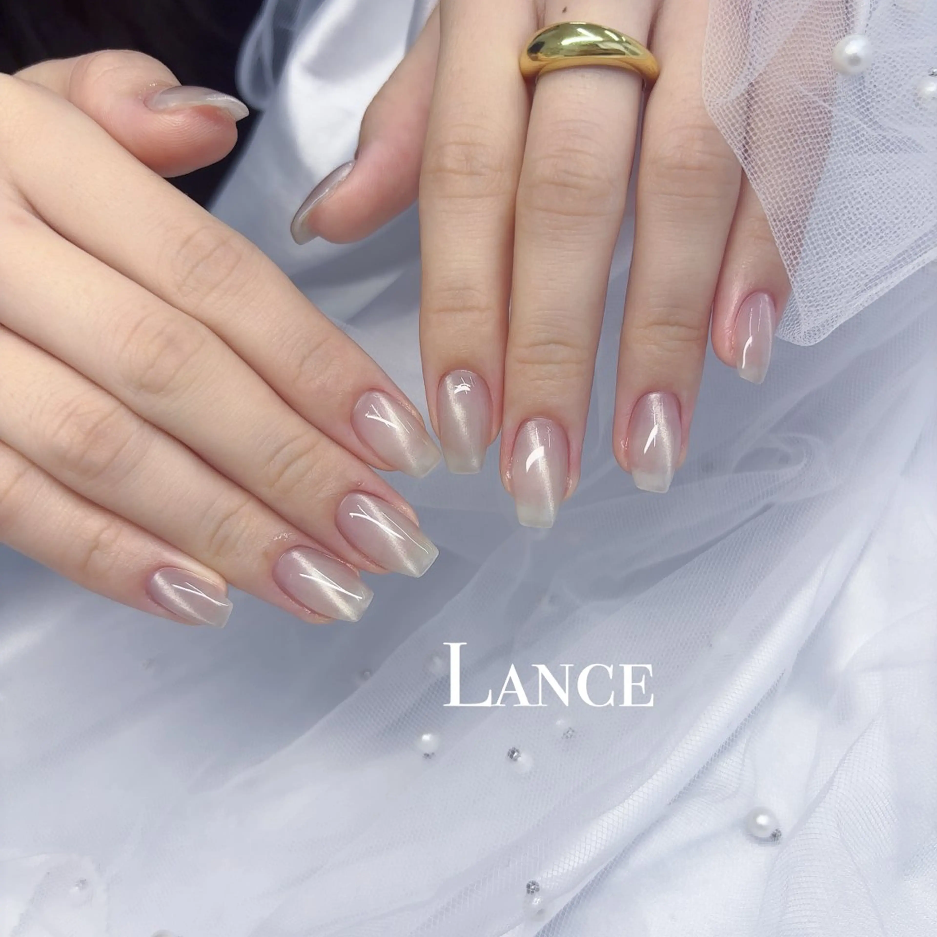 ネイル 韓国ネイル バレンタイン ワンホンネイル 冬ネイル ハンドネイル Lance nailのネイルデザイン