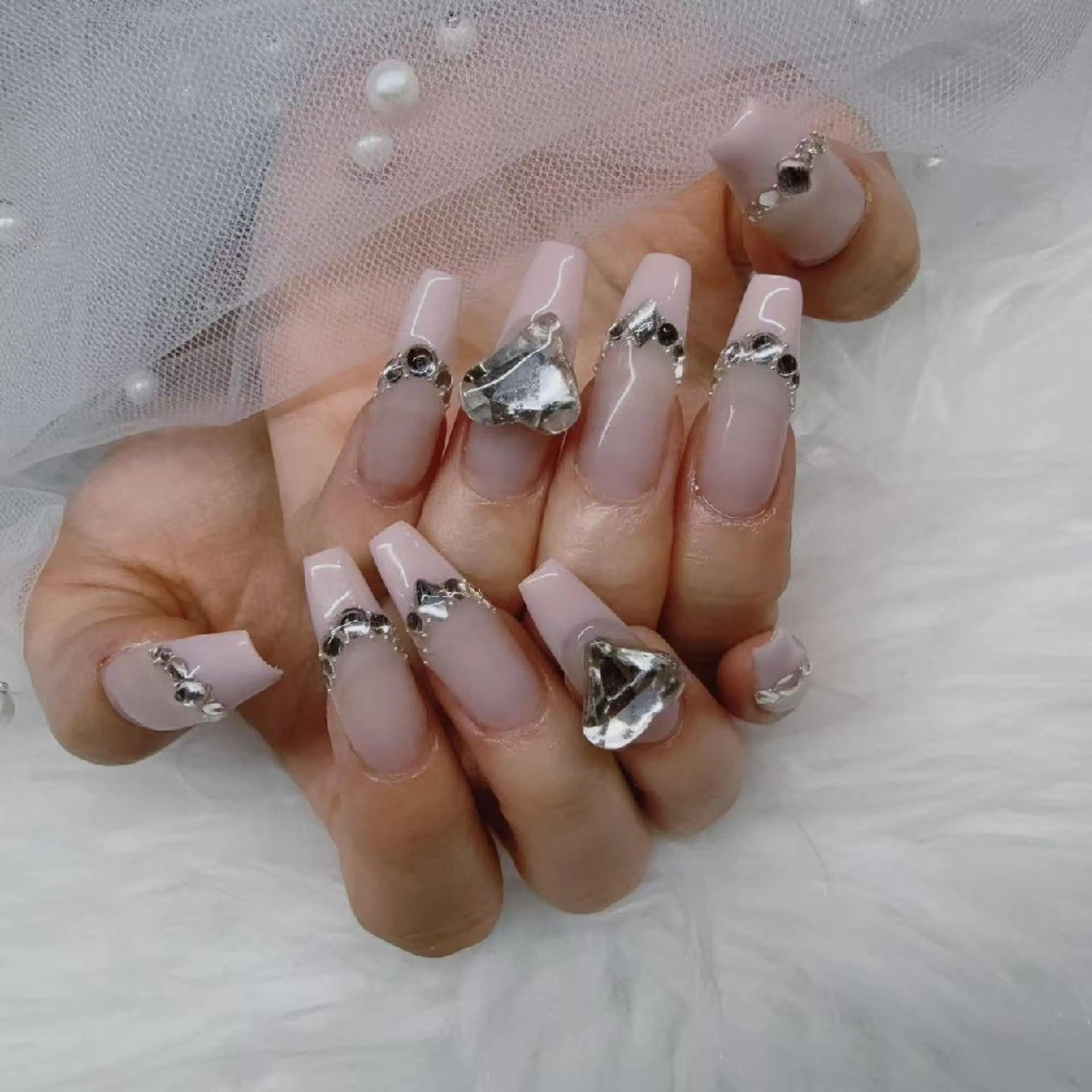 ネイル フットネイル フレンチネイル ジェルネイル ガラスフレンチ 韓国ネイル ハンドネイル ハンドケア The Nail 新大久保店のその他イメージ