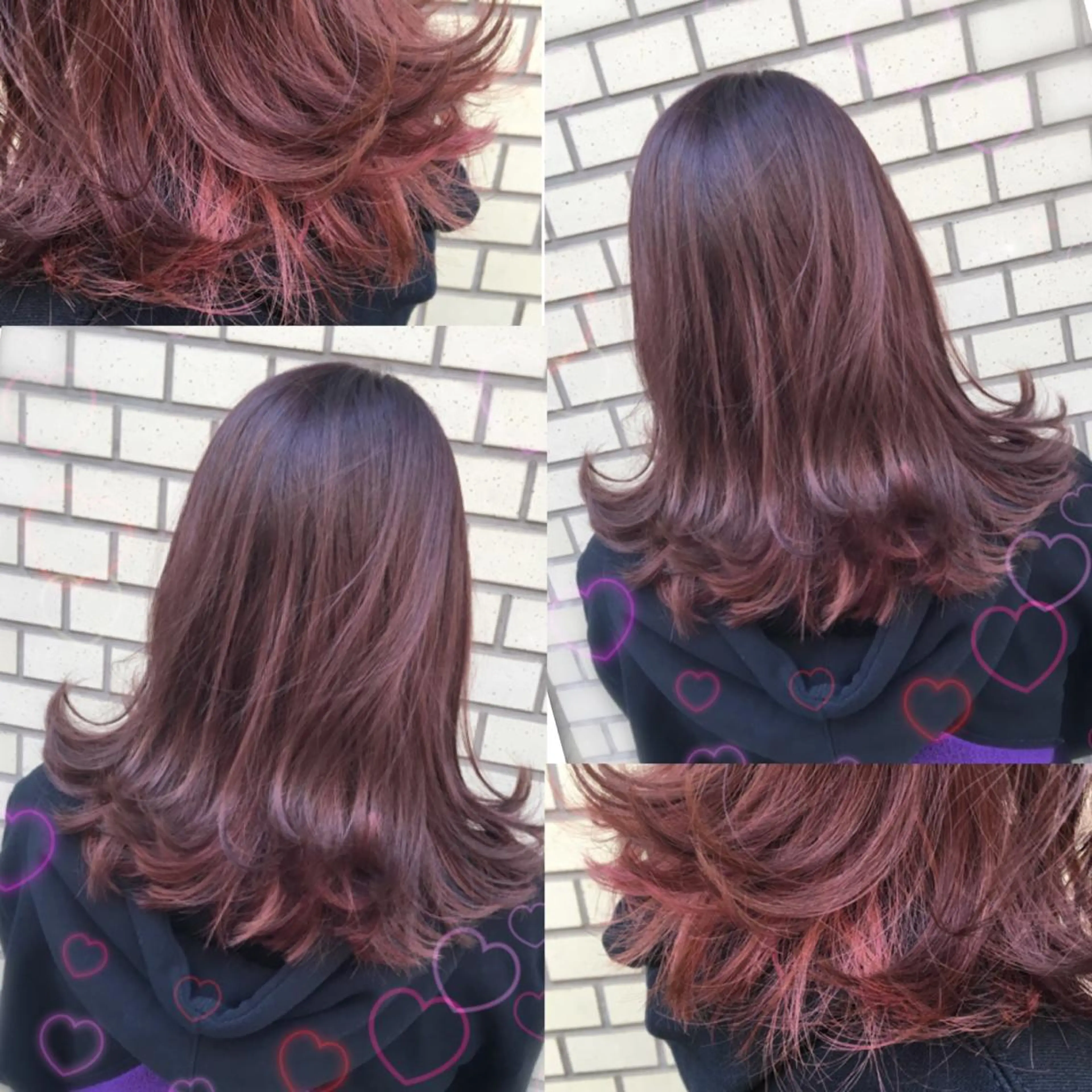 ミディアム カラー ブリーチ インナーカラー パープルカラー レッドカラー 韓国ヘア得意❤︎森澤 悠佳のヘアスタイル