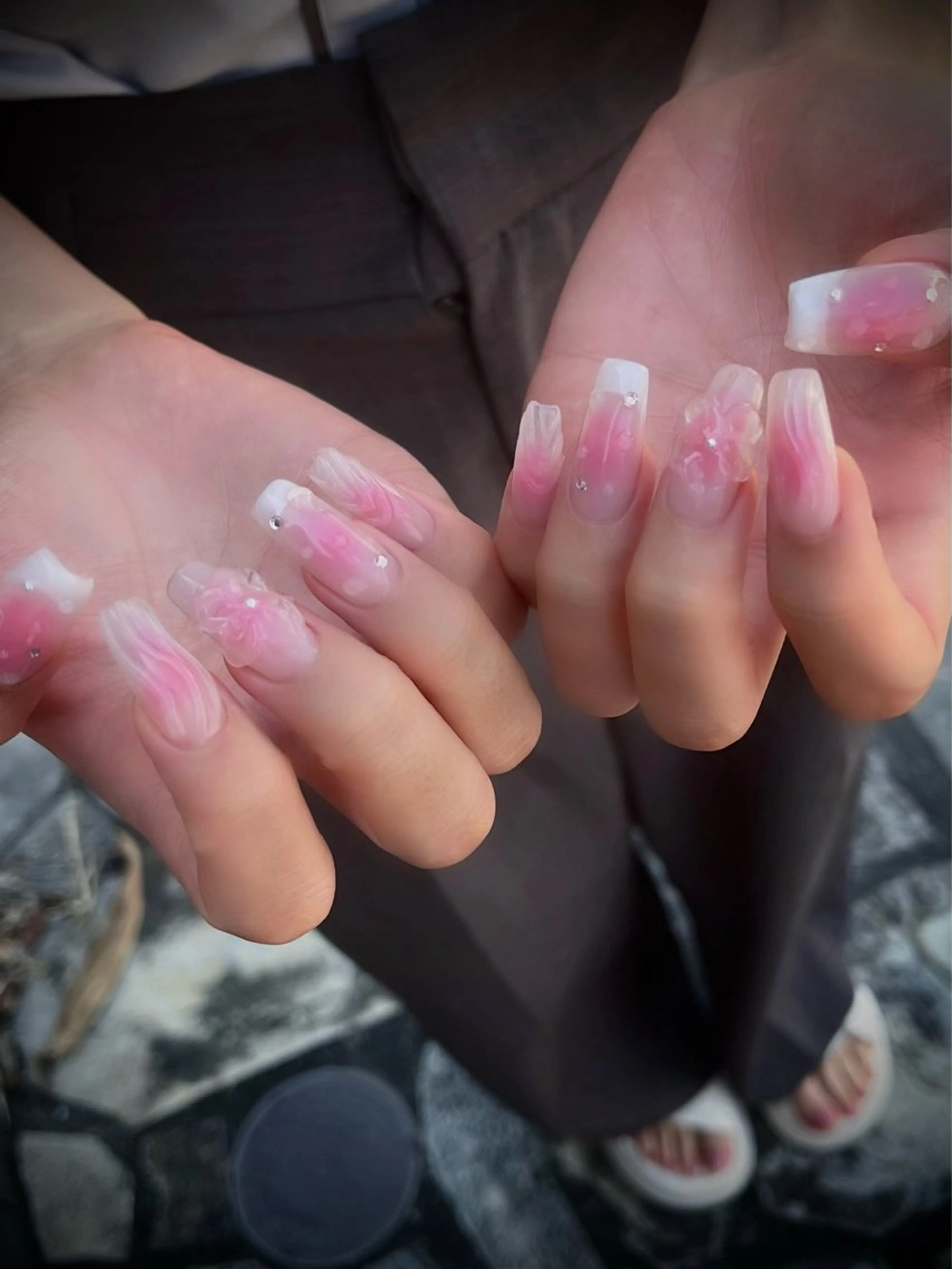 ネイル フットネイル キラキラネイル マグネットネイル ワンカラーネイル スカルプネイル nine.🦋 YUKOのネイルデザイン