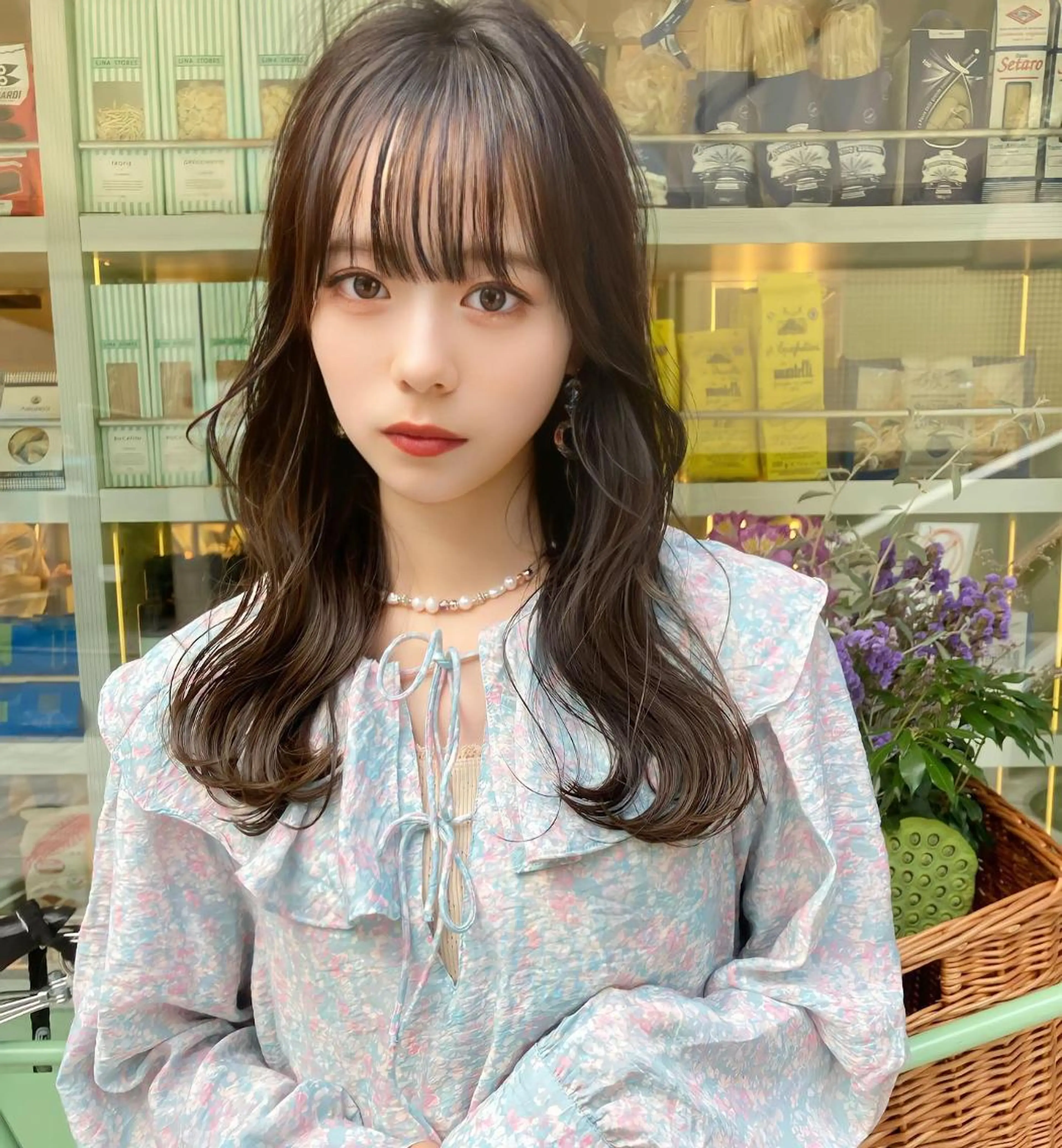 ミディアム カラー ヘアアレンジ ミディアムパーマ ベージュカラー 透明感カラー ハイライトカラー くびれヘア 韓国/髪質改善💘 櫻井かれんのヘアスタイル