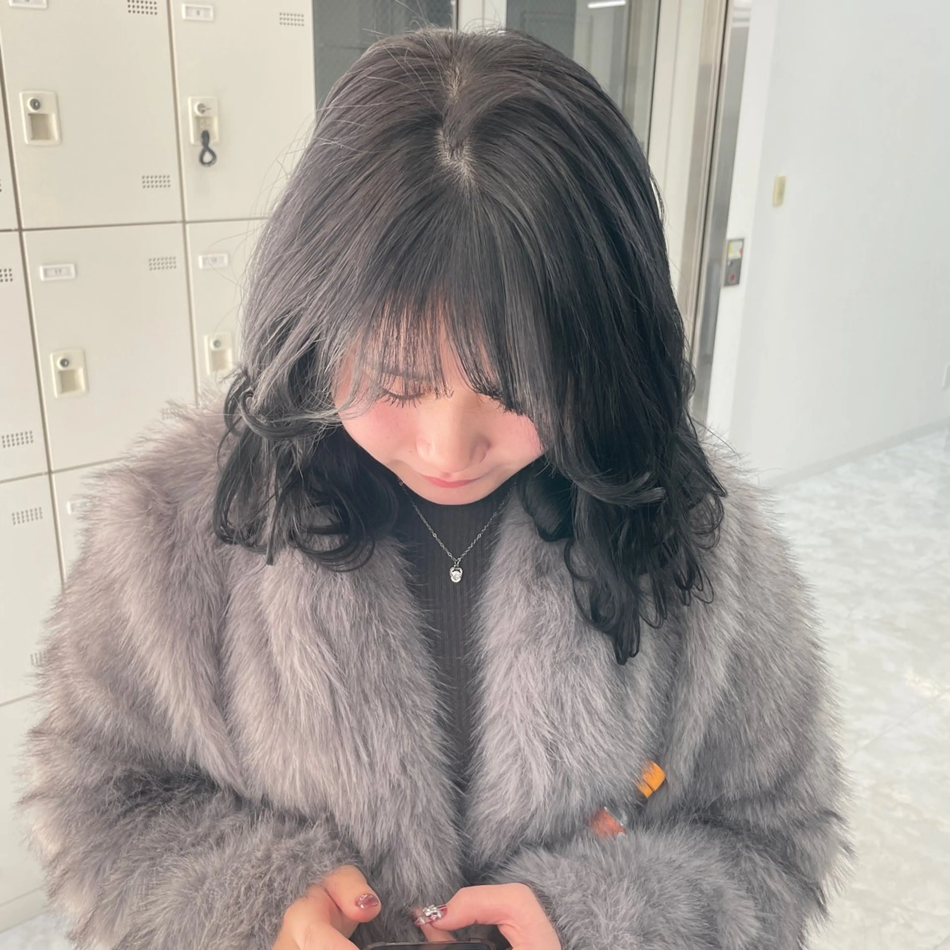 セミロング カット ヘアカラー MOE 福岡韓国ヘア✧︎のヘアスタイル