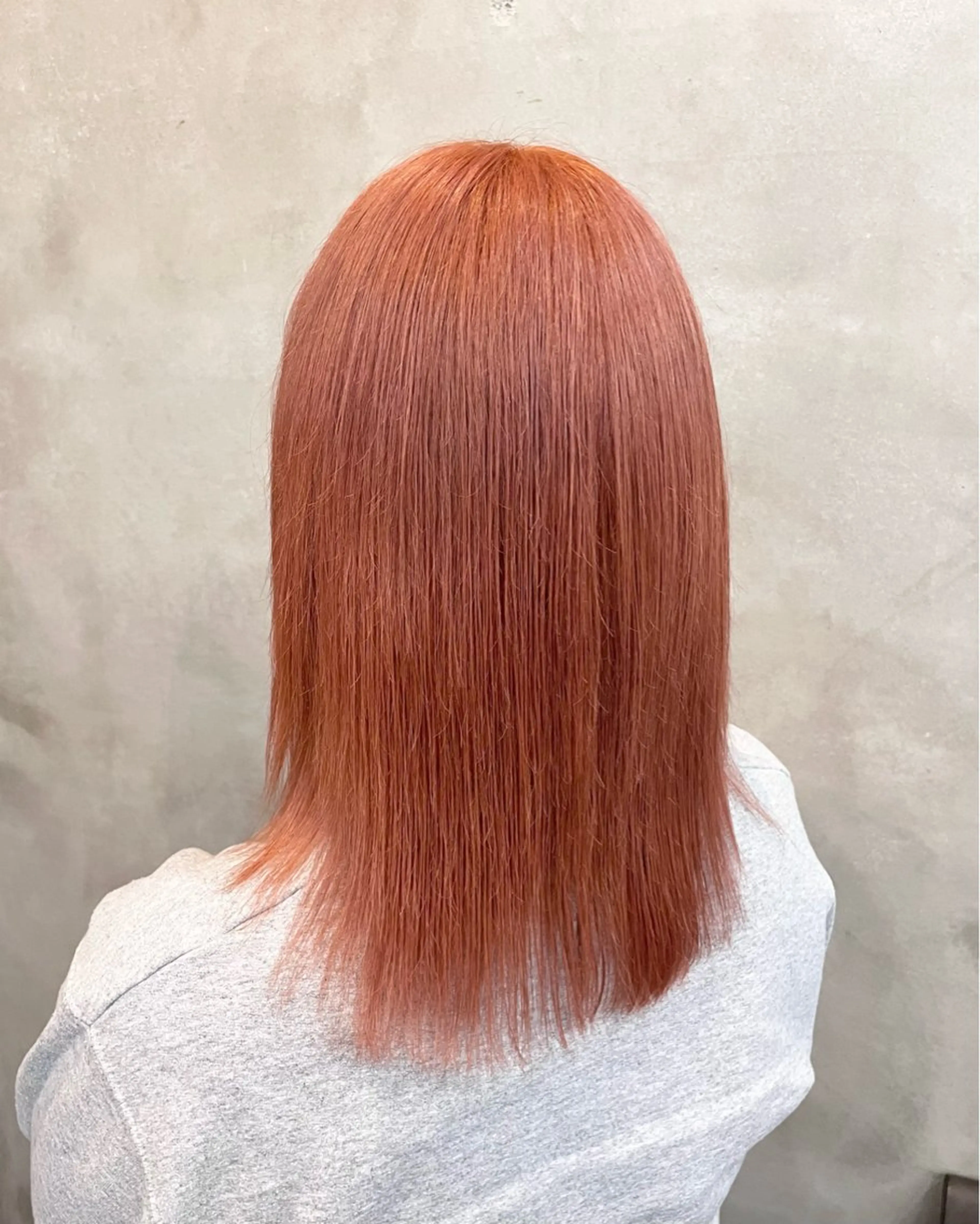 ミディアム カラー ヘアカラー 【ピンク/韓国ヘア/ ヘアセット】亜海のヘアスタイル