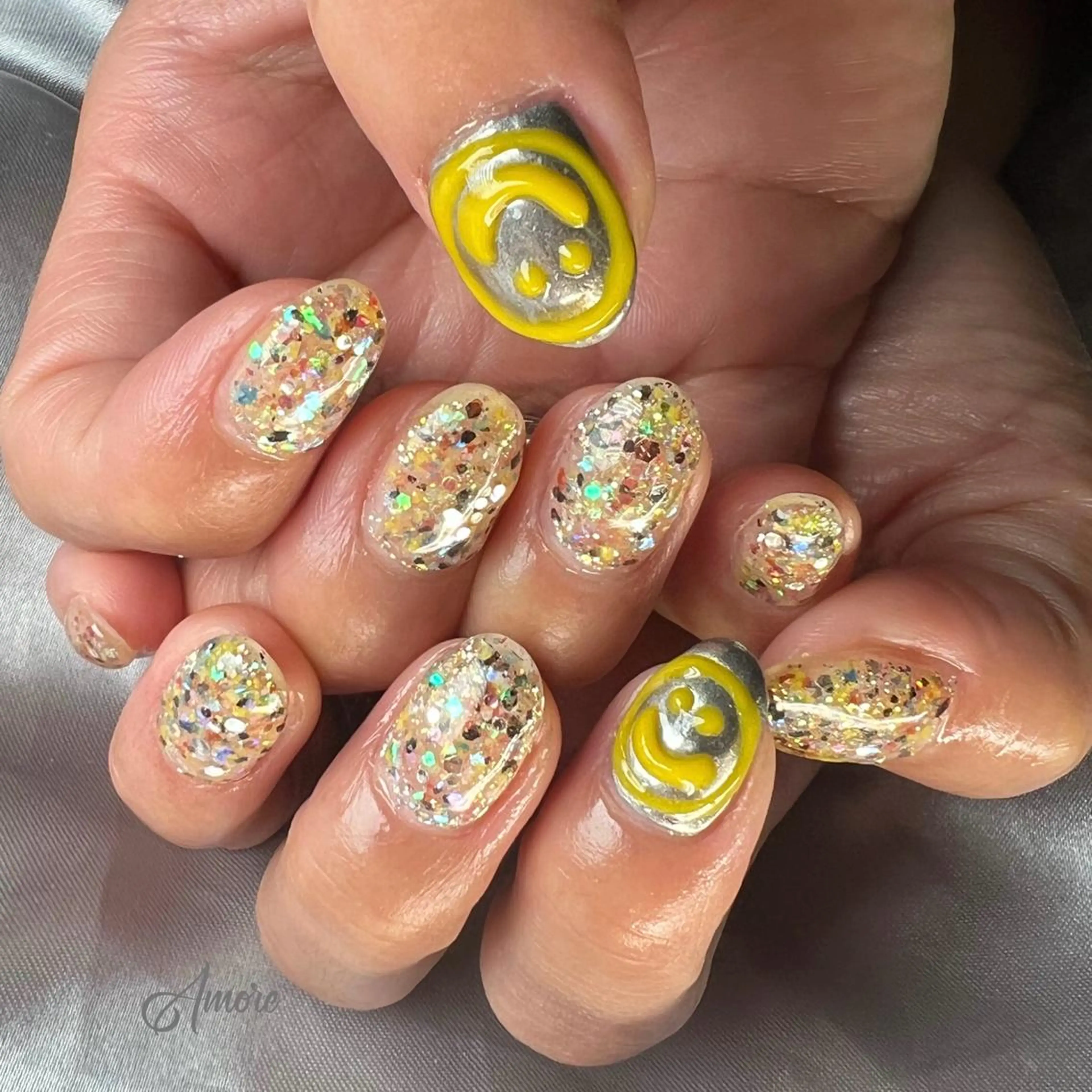 ネイル ジェルネイル ミラーネイル オフィスネイル パラジェル You kyehwaのネイルデザイン