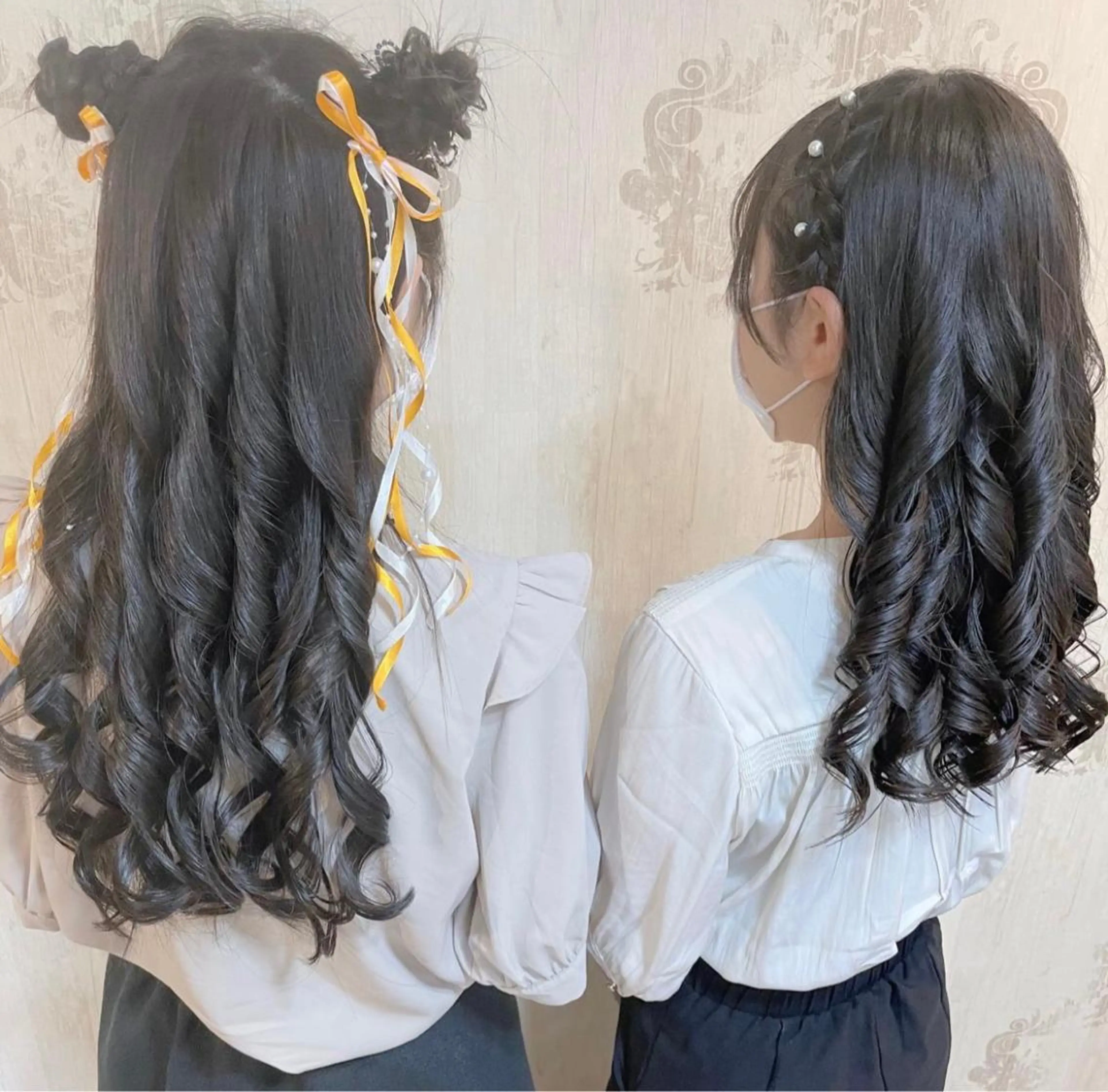 ロング ヘアアレンジ ハーフアップ カット ヘアセット 💖透明感カラー💖 坂本万由子のヘアスタイル