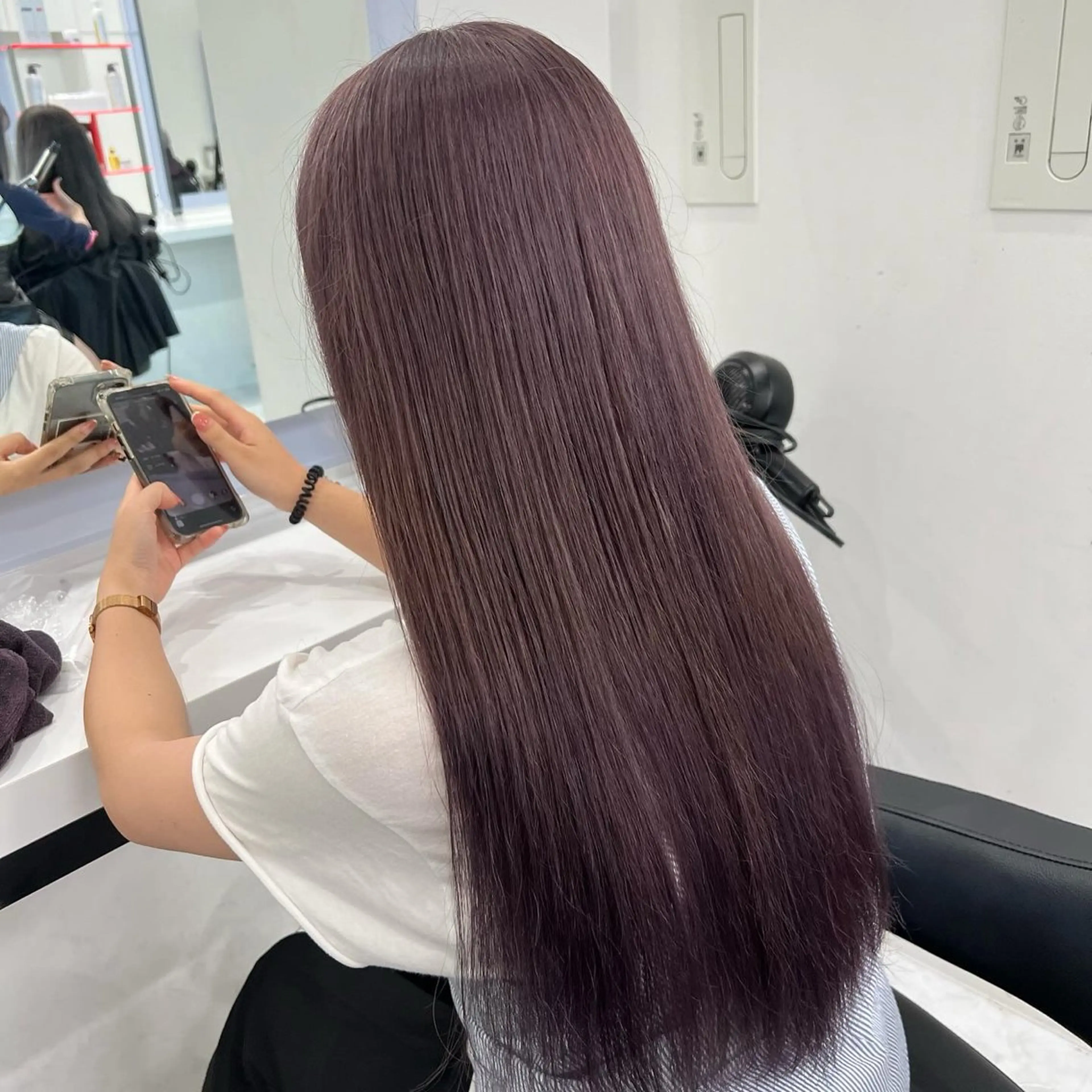 ロング カラー 🤍淡色ピンク&ラベ ンダーYUKI🤍のヘアスタイル