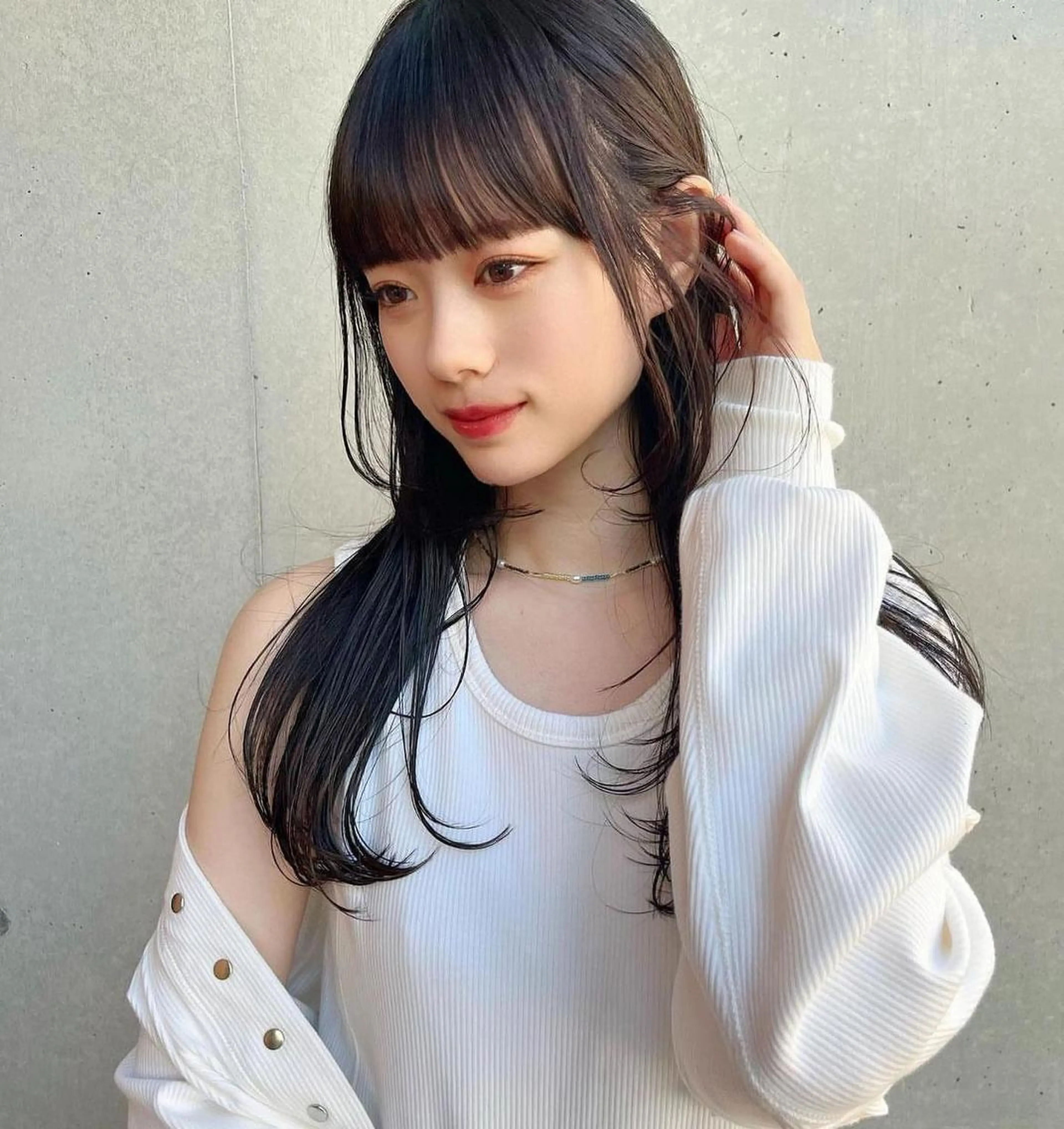 ロング くせ毛 顔まわりレイヤー ハイライト 髪質改善 韓国風ヘア 韓国/髪質改善💘 櫻井かれんのヘアスタイル