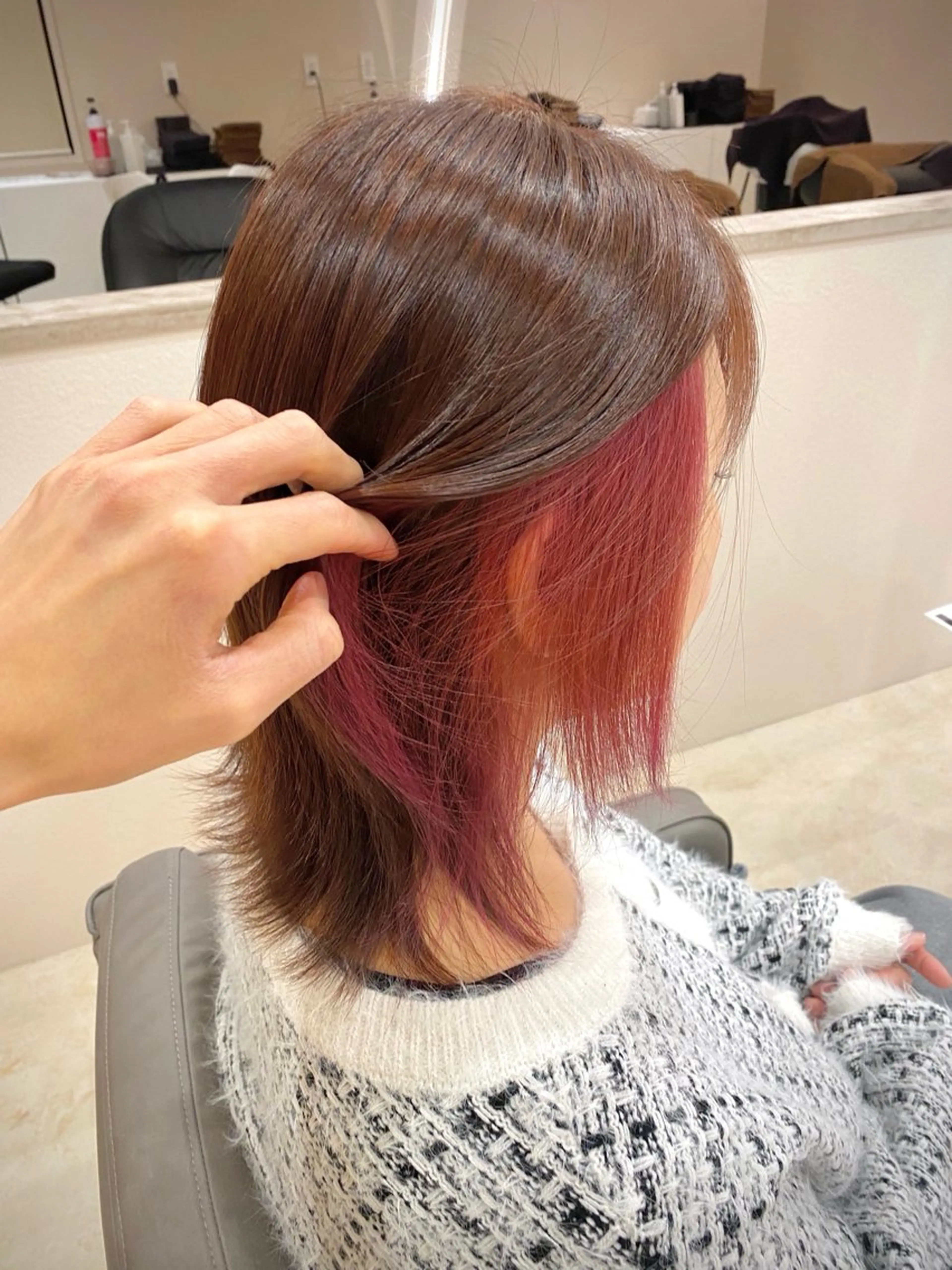 カラー ブラウンカラー ピンクカラー YUSUKE (ユウスケ)のヘアスタイル