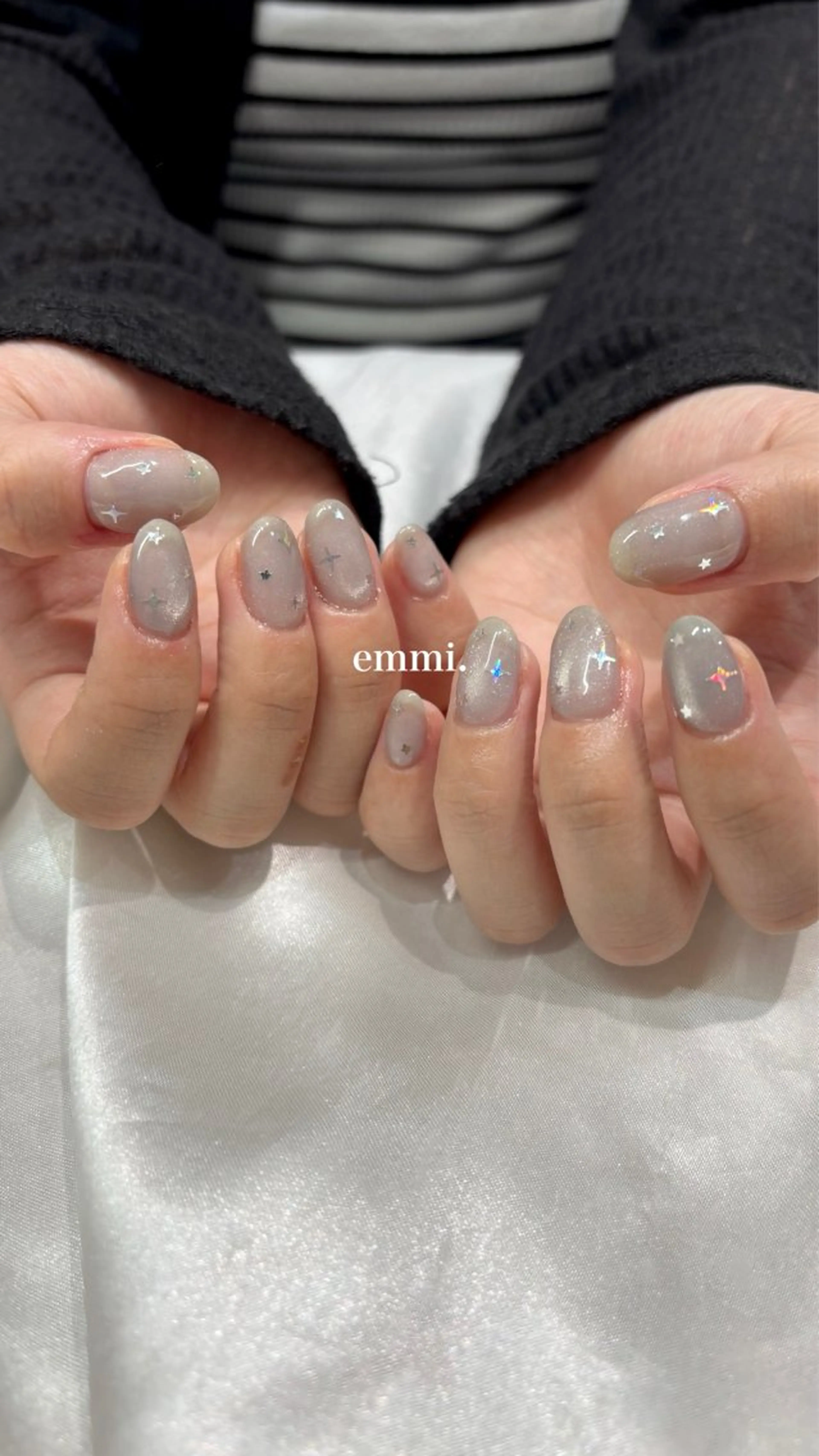 ネイル チークネイル フレンチネイル ガーリー 氷ネイル・うるうるネイル キラキラネイル ハンドネイル GO TODAY SHAiRE SALON 表参道colore店所属・emmi nailのネイルデザイン