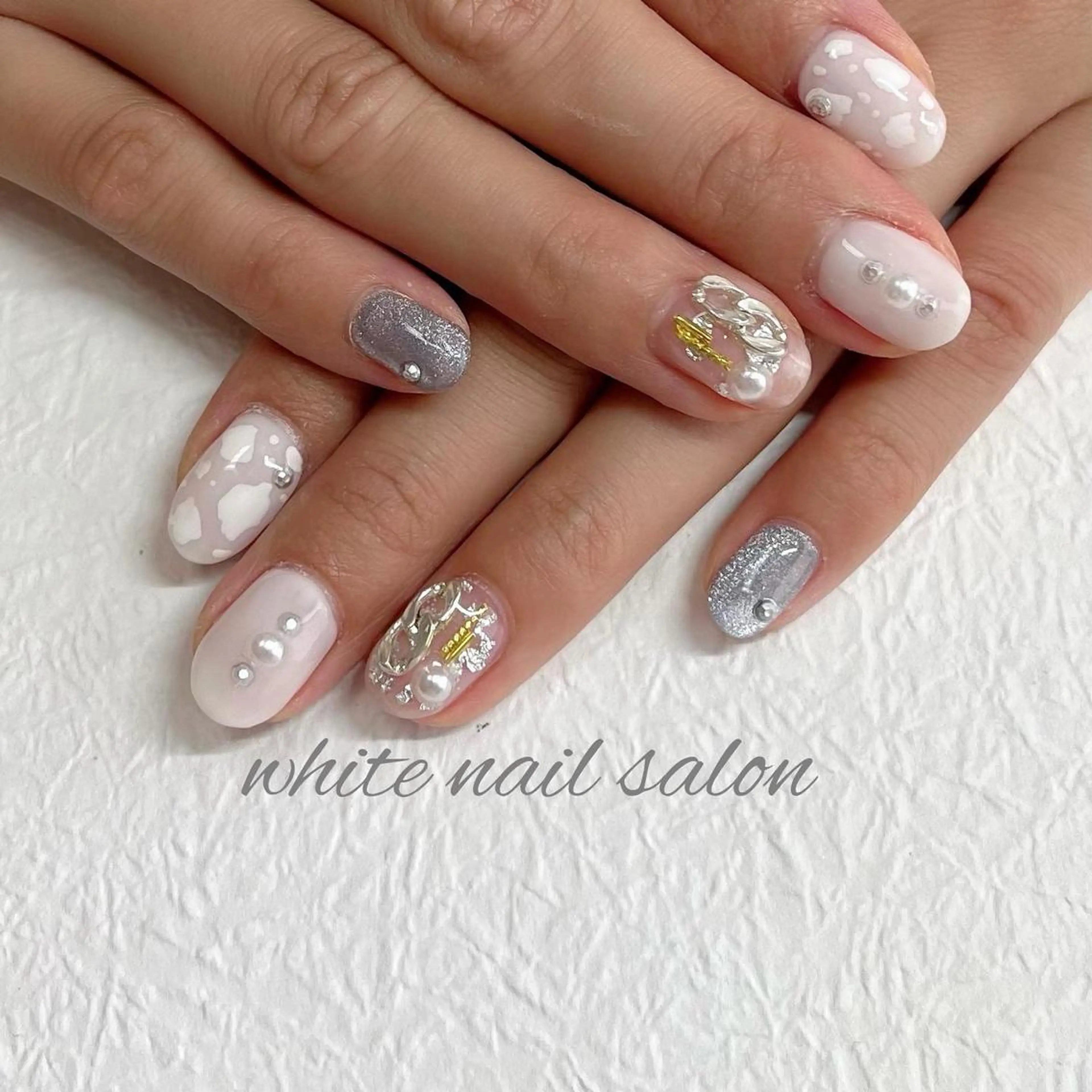 ネイル フットネイル ジェルネイル ハードジェル ラメ(グリッター) 持ち込み ハンドネイル white nail salonのネイルデザイン