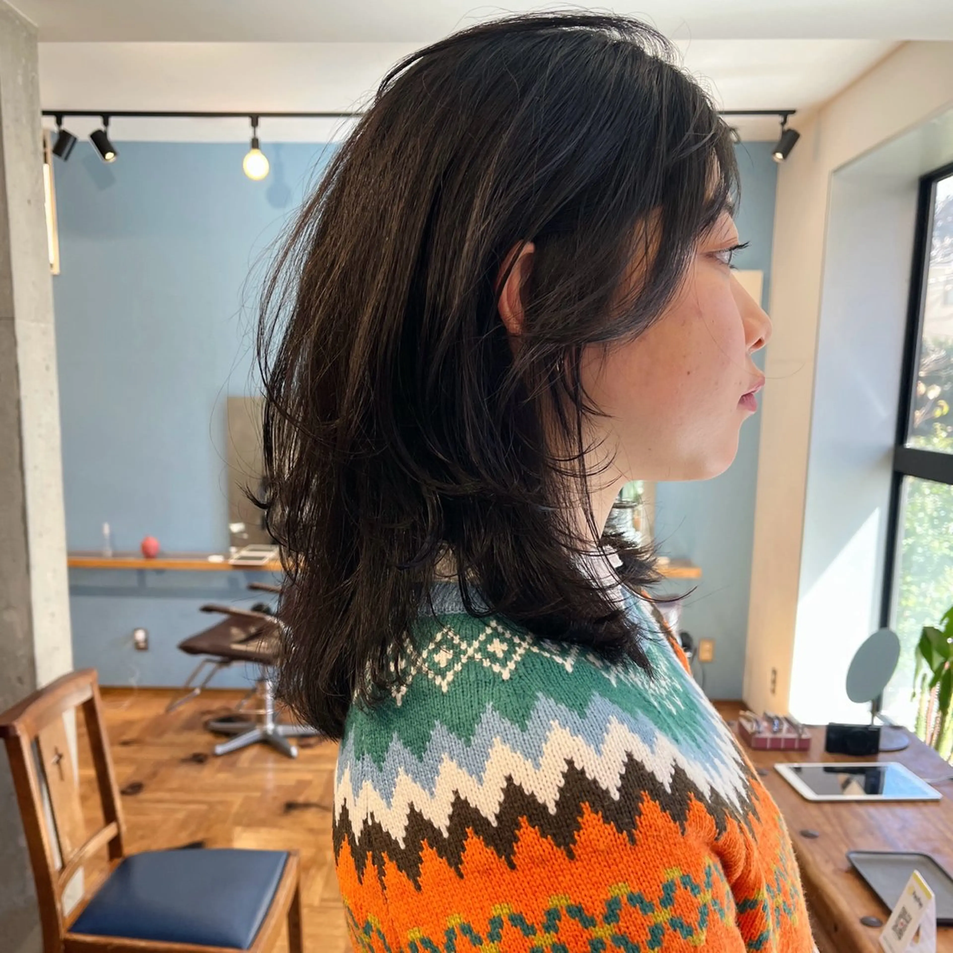 ミディアム レイヤーカット 暖色/パーマ 🌼クニトウメイのヘアスタイル