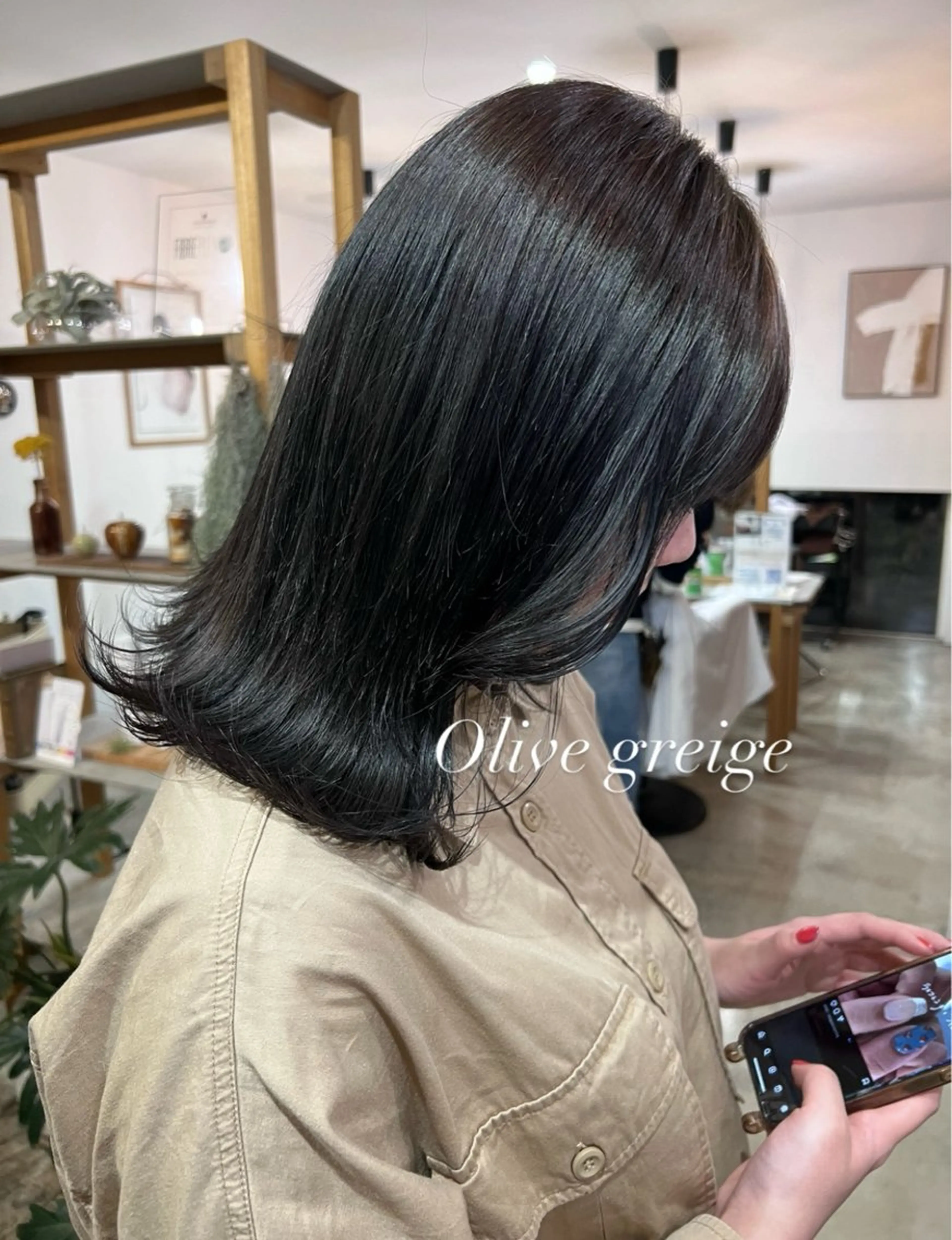 ミディアム カラー ヘアカラー 松本 華林のヘアスタイル