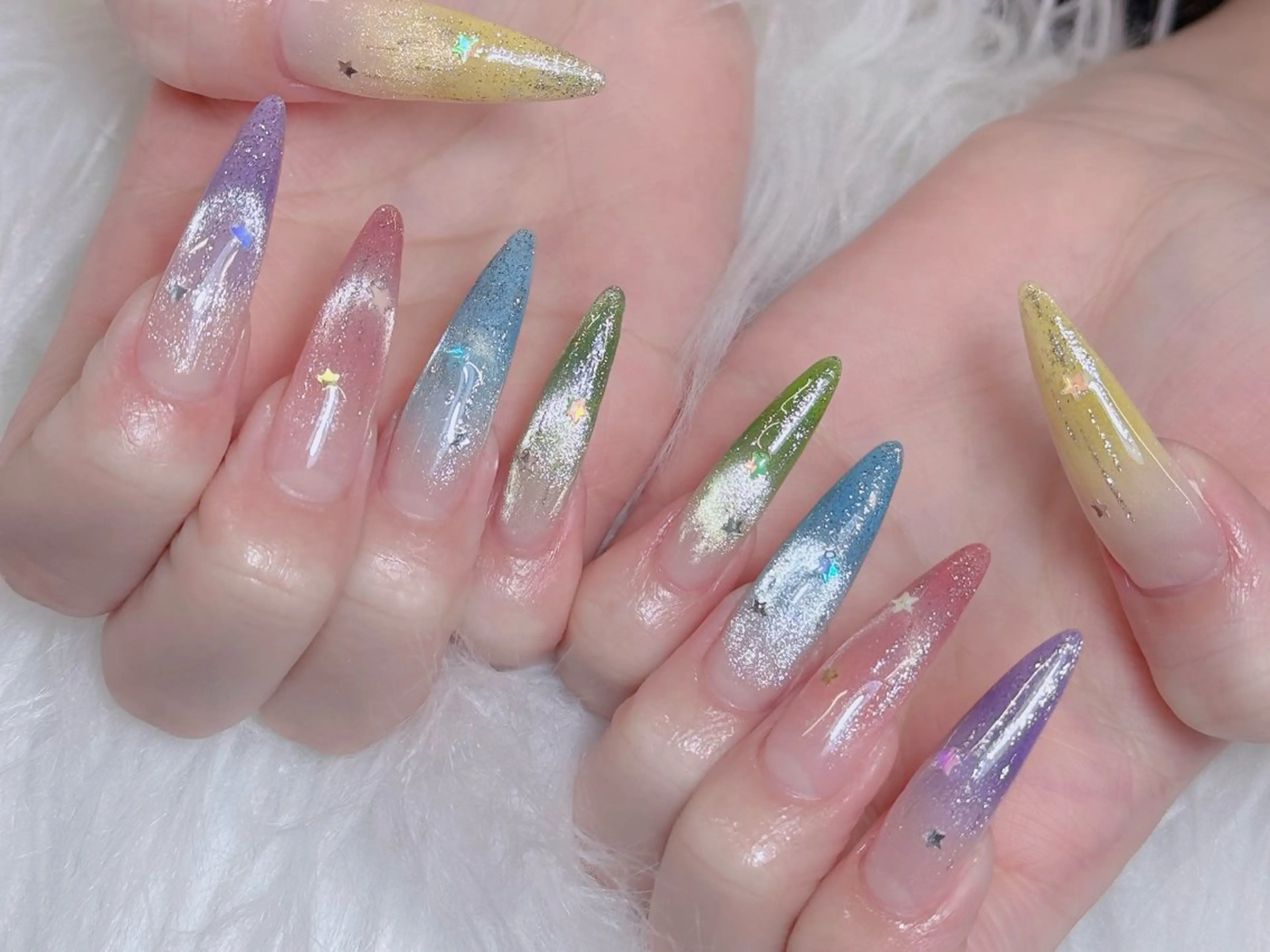 ネイル オーロラネイル チークネイル フットネイル フレンチネイル ハロウィン ハンドネイル Lumi Nail 新大久保3‘のネイルデザイン