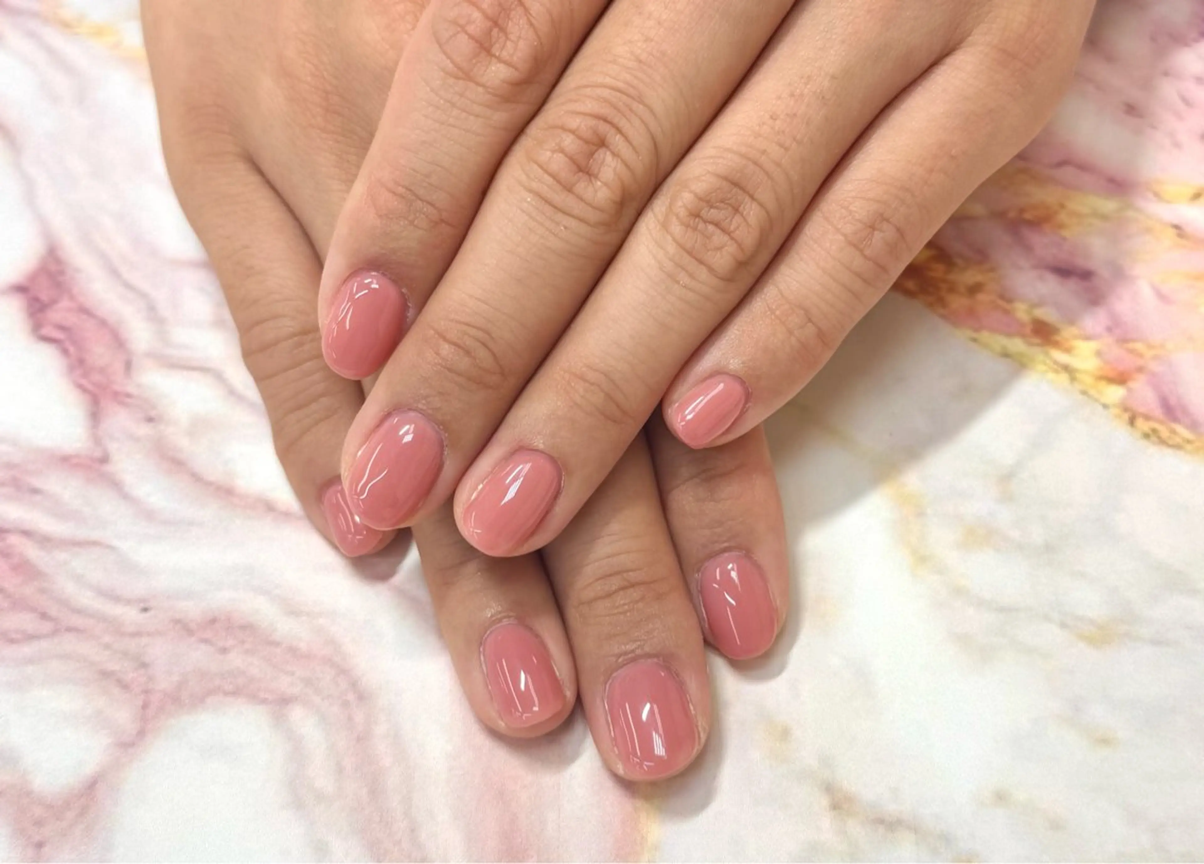 ネイル クリアネイル ピンク Luz de Amberのネイルデザイン