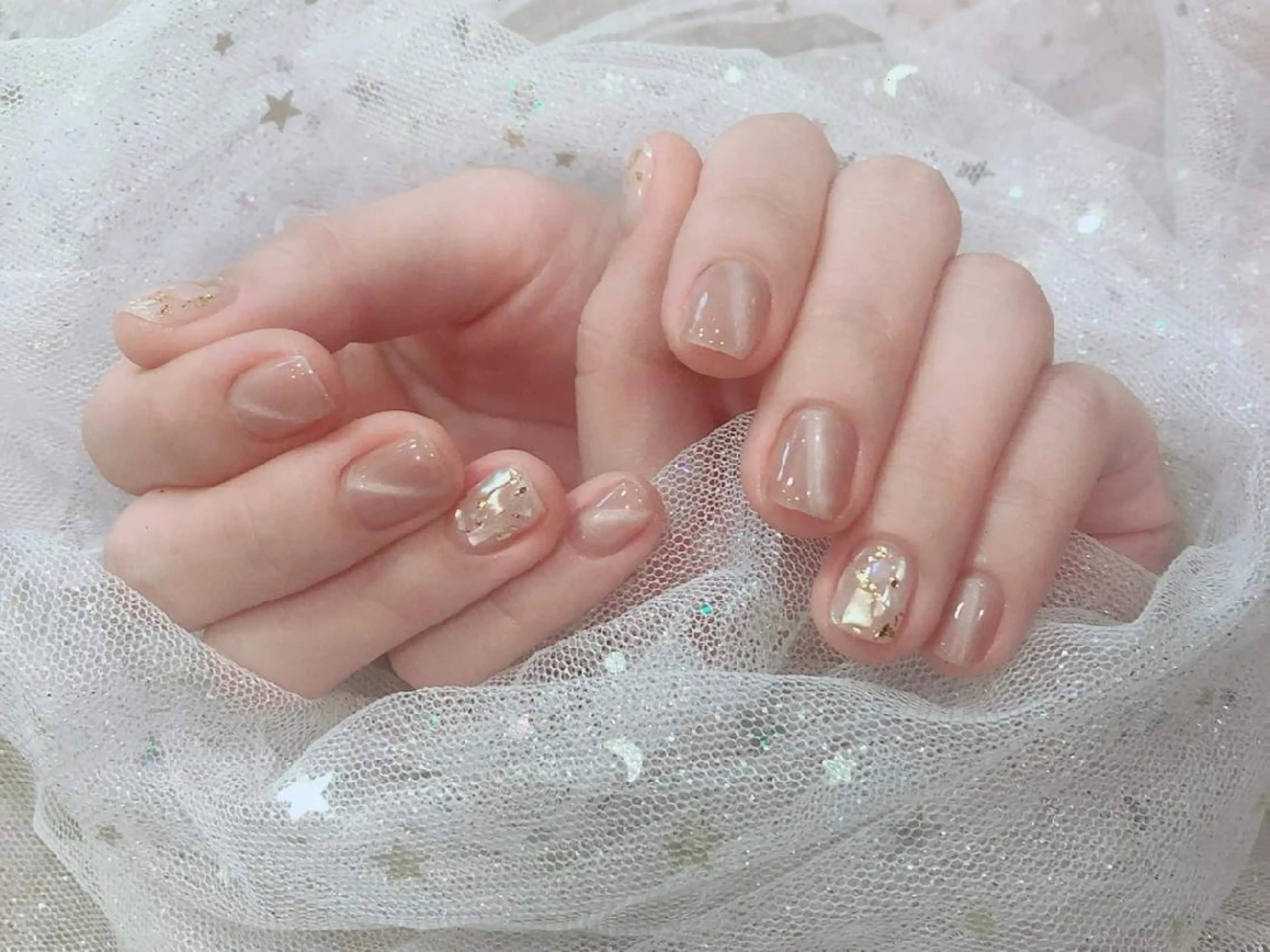 ショート ネイル ネイリストゆか💅 長さだし、深爪矯正のネイルデザイン