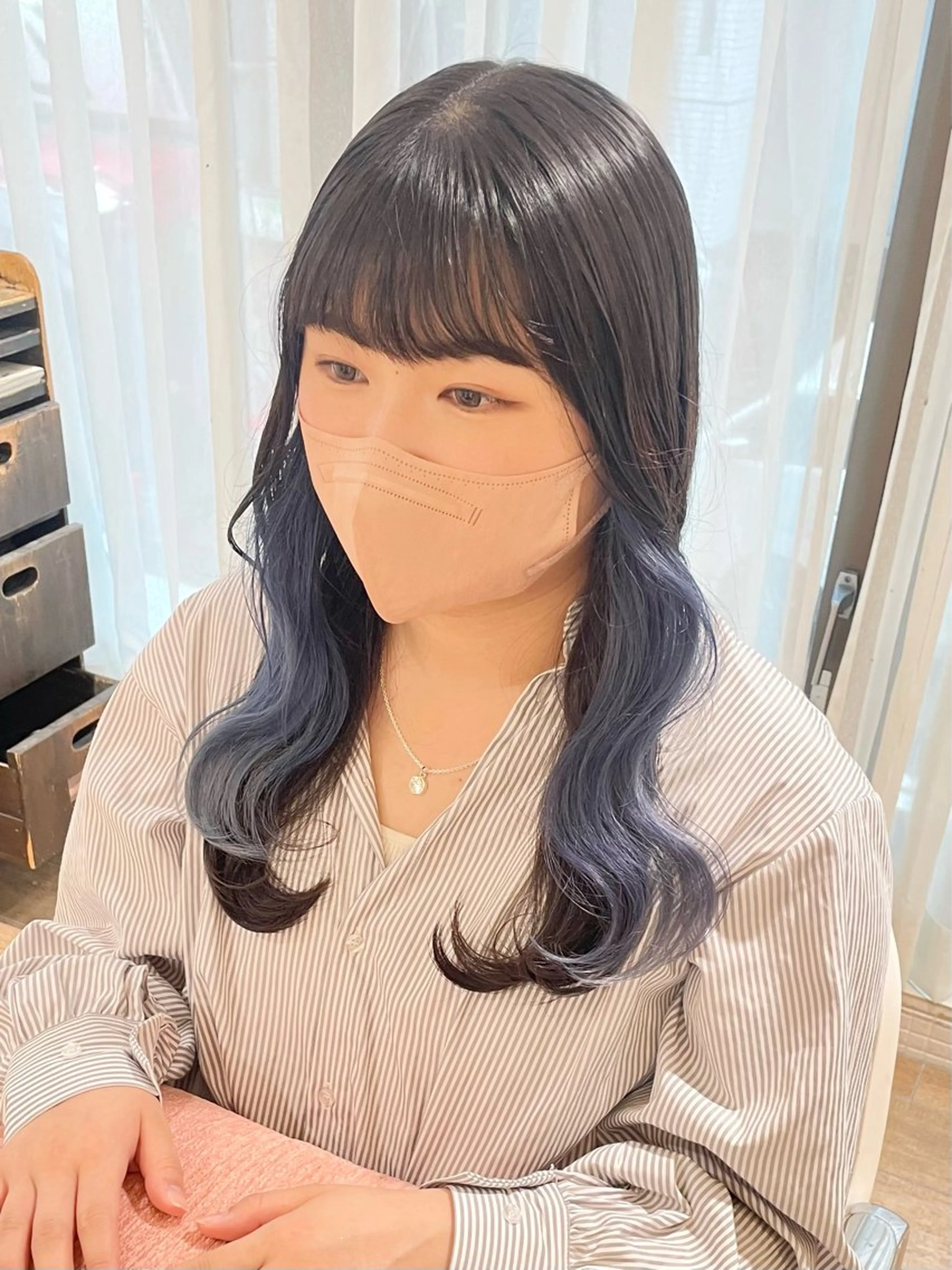 セミロング カラー ヘアアレンジ ヘアカラー ハイトーンピンク🍑 ブリーチ🍑RINAのヘアスタイル