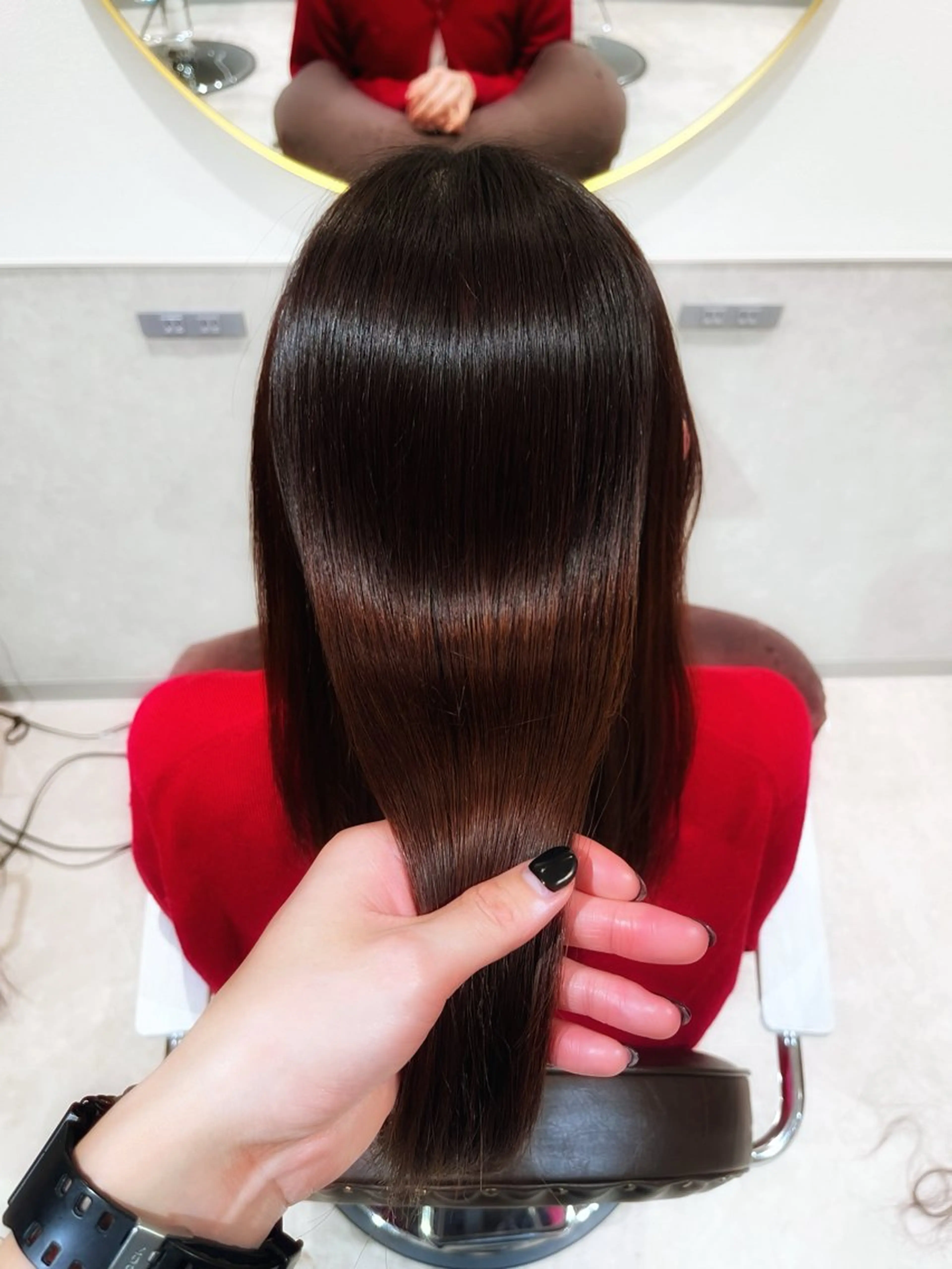 ミディアム カット ヘアカラー 縮毛矯正 トリートメント 銀座⭐️髪質改善⭐️ 平中　留生のヘアスタイル