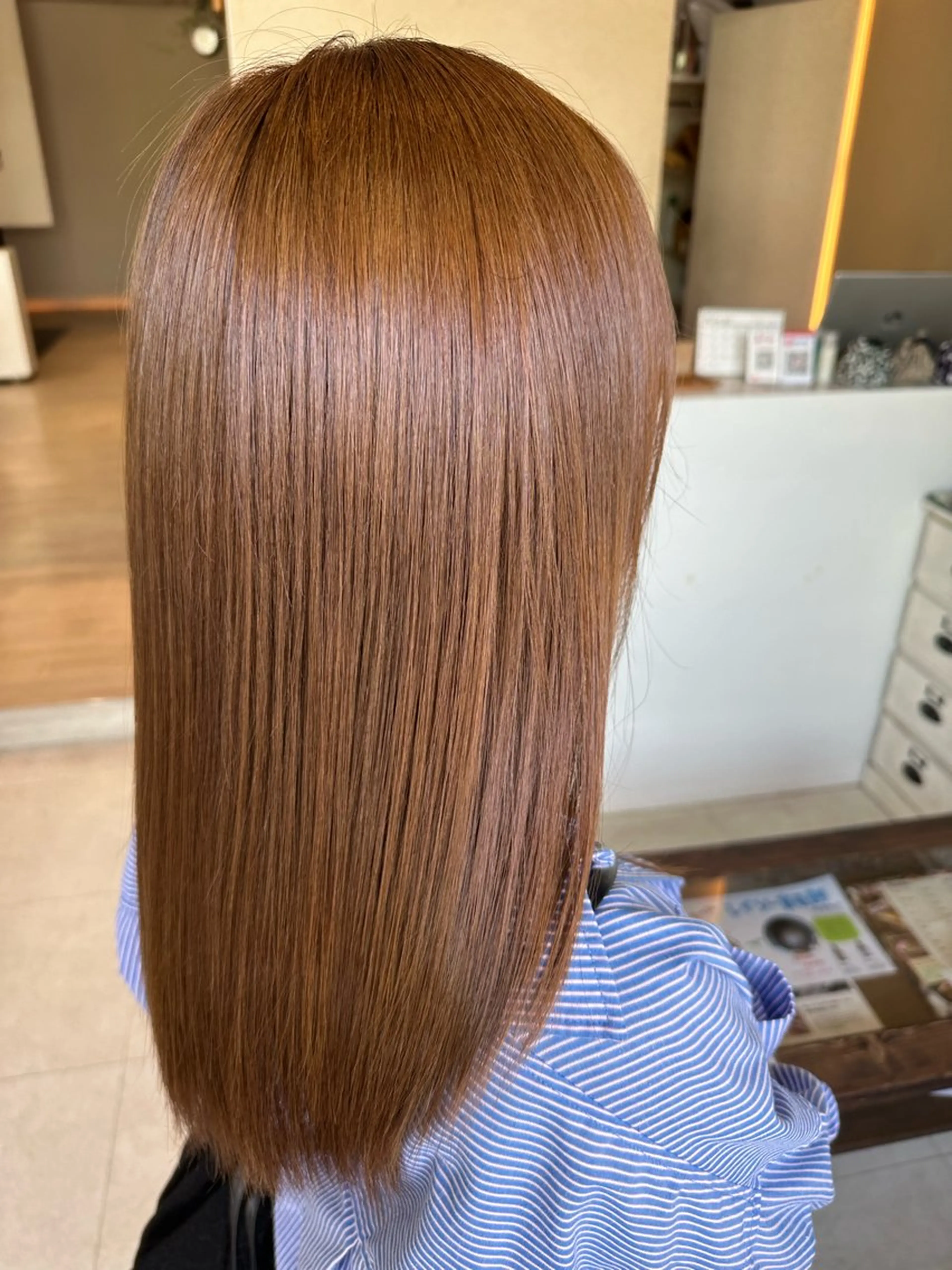 セミロング ヘアカラー トリートメント ツヤ髪質改善 💜れいな💜のヘアスタイル