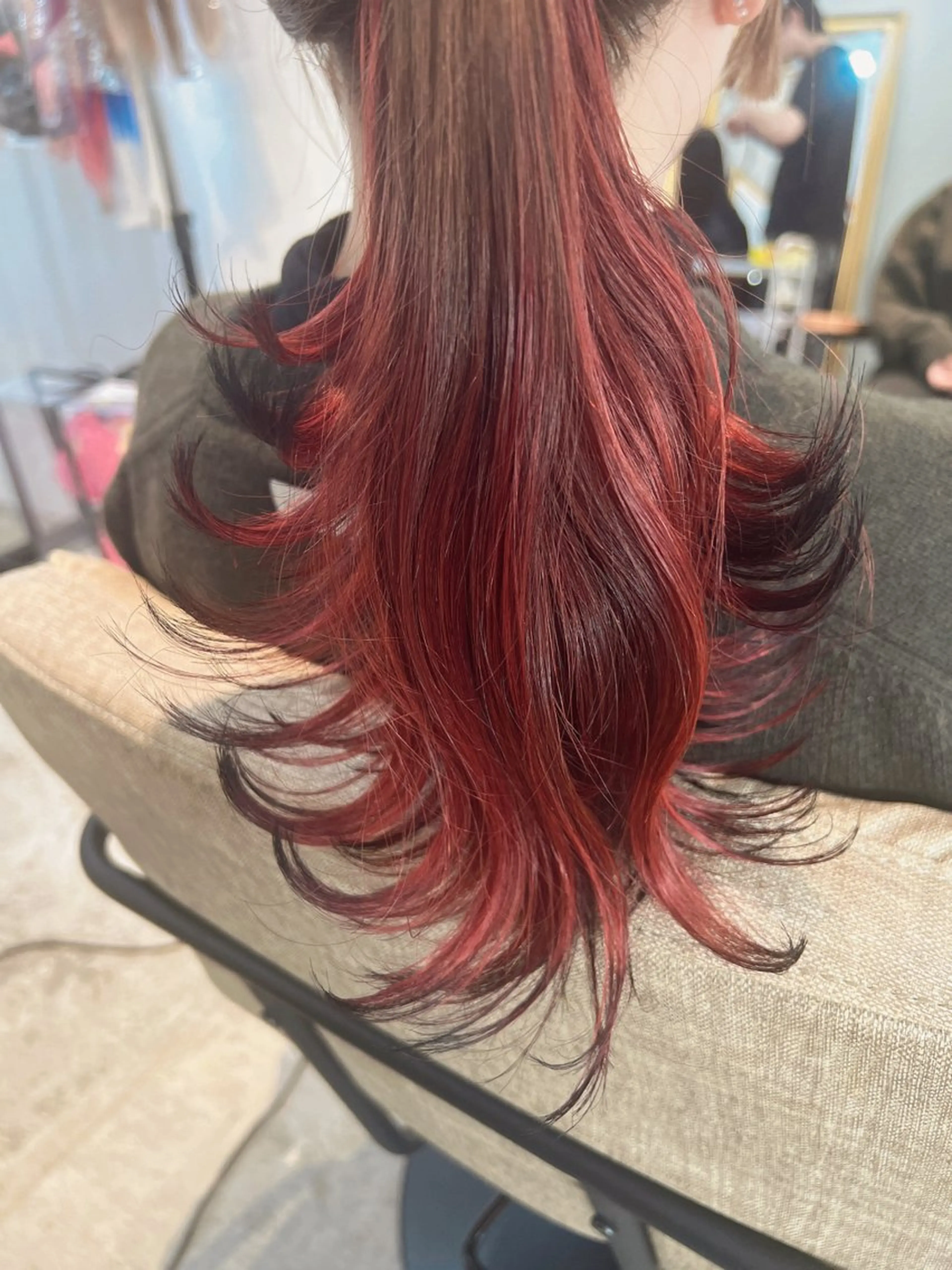 ミディアム カラー デザインカラー 目を惹く艶髪/髪質 改善カラー🤎ぐっちのヘアスタイル