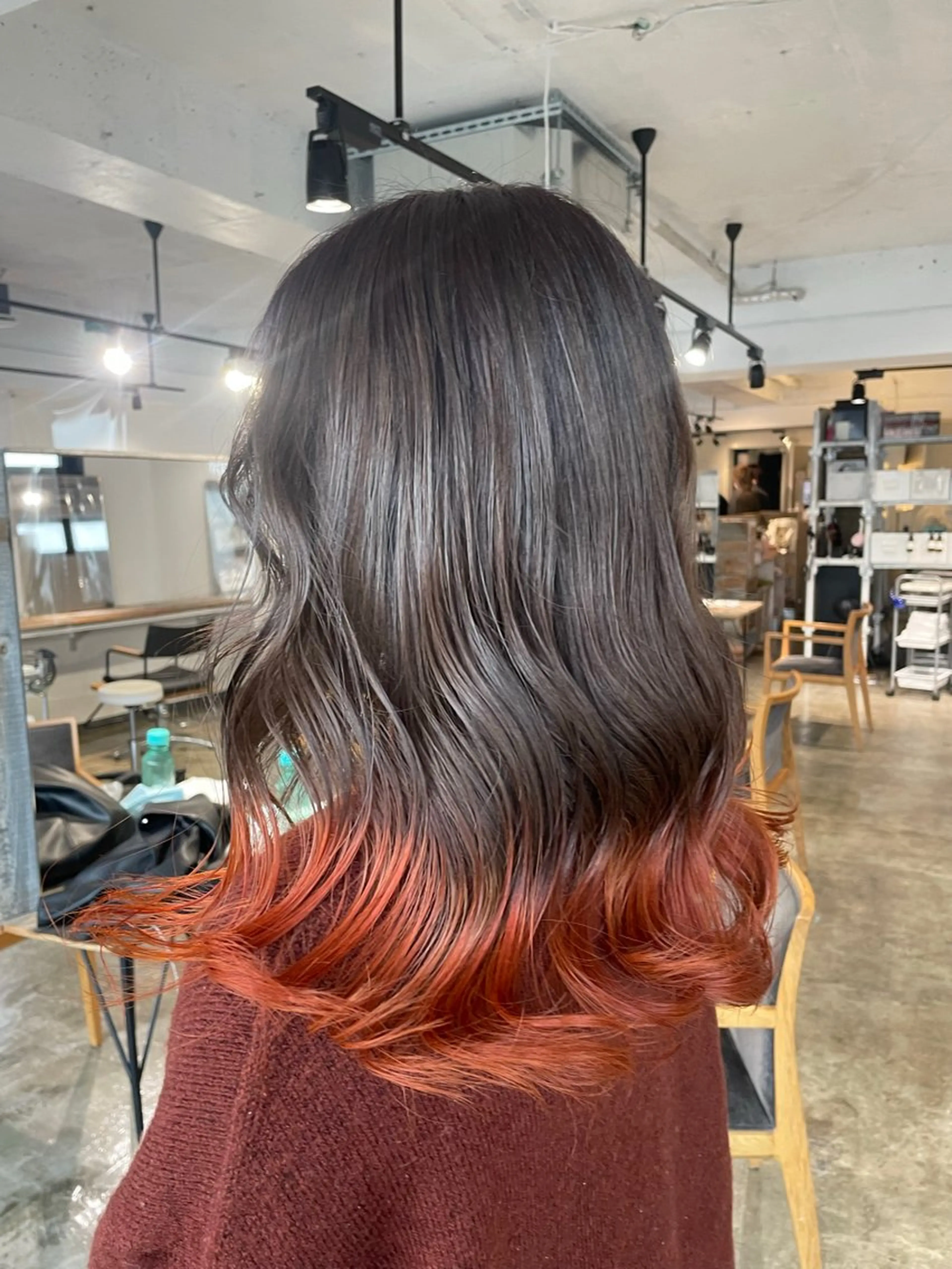 セミロング カラー ブリーチ ケアブリーチ ケアカラー デザインカラー ダブルカラー ヘアカラー トリートメント 暖色カラー🍒 ケアブリーチ/akiのヘアスタイル