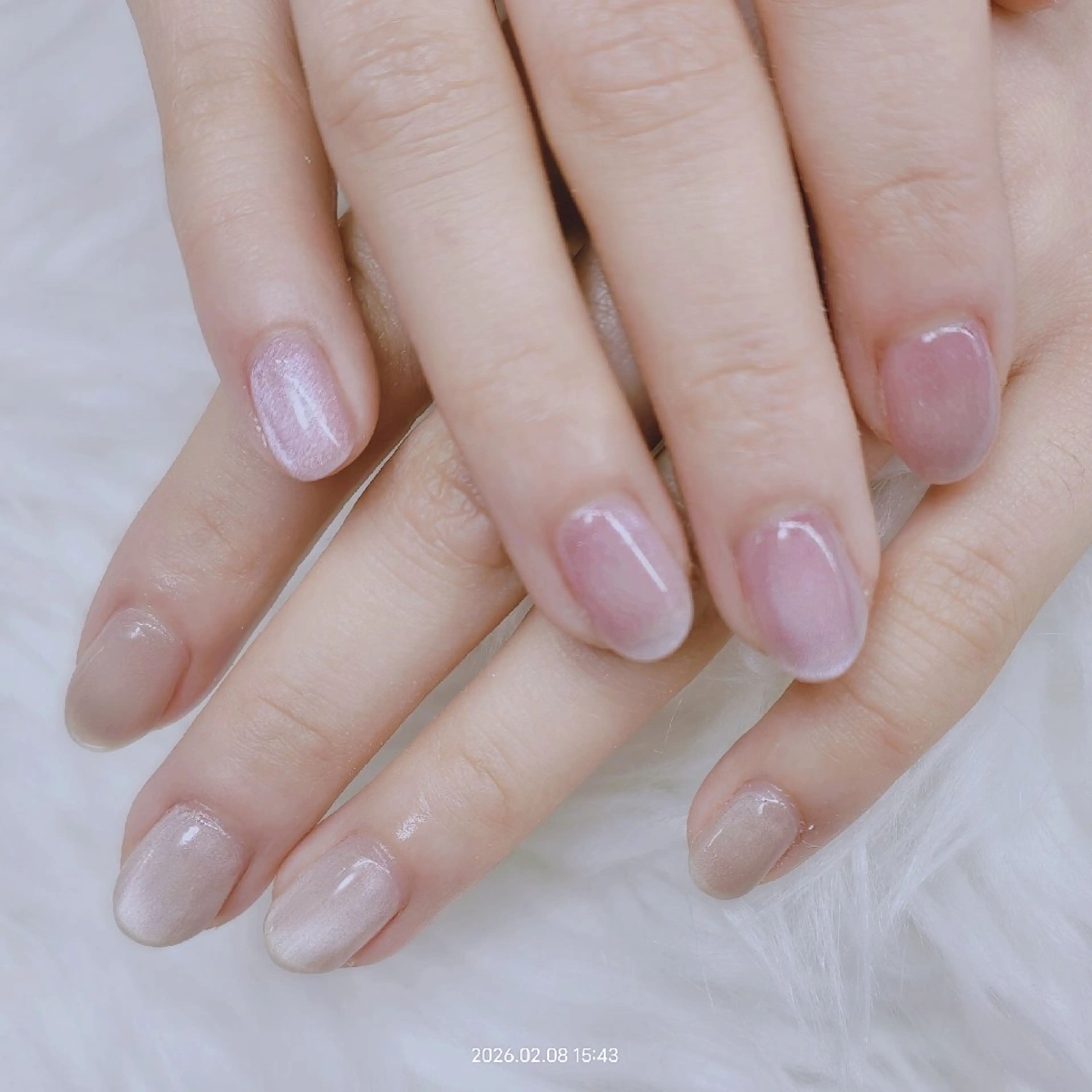 ネイル ピンク ピンクベージュ ハンドネイル U.NI所属・森川 雪のネイルデザイン