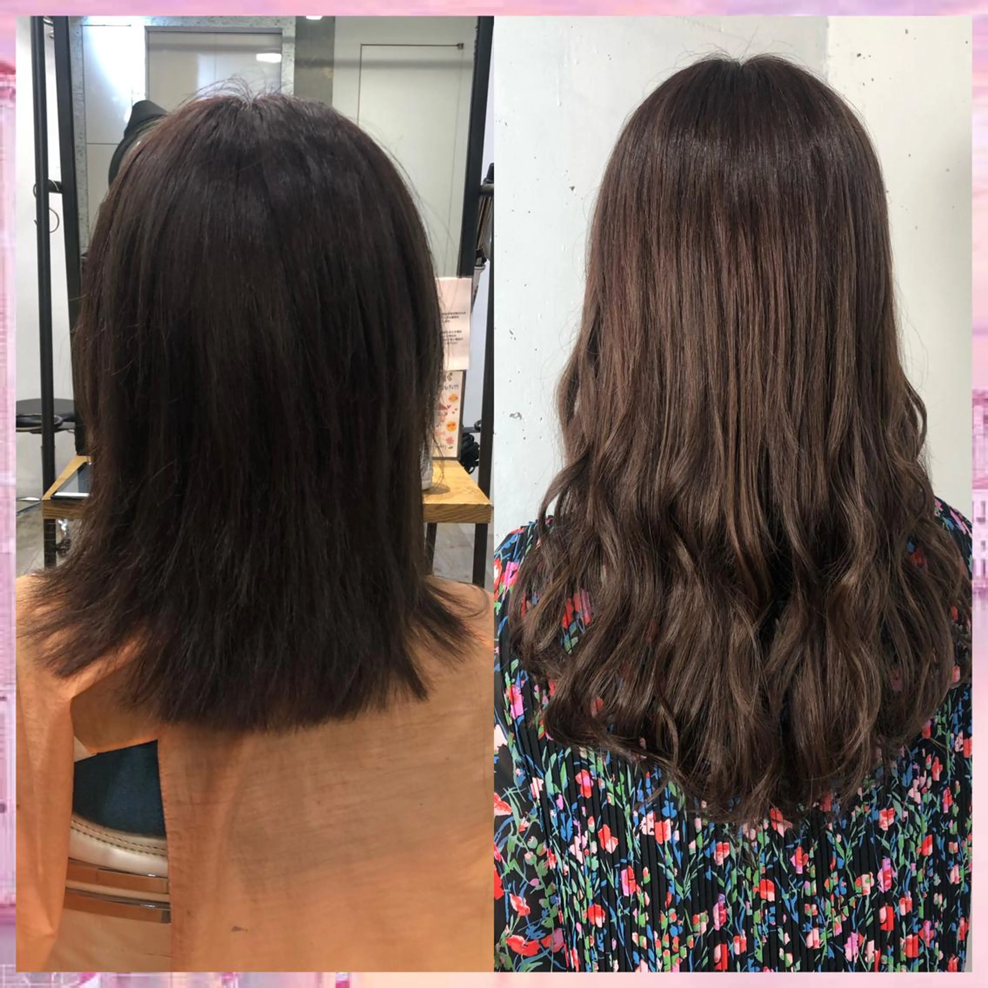 ロング カラー パーマ ヘアアレンジ シールエクステ エクステ ロング カット エクステ ヘアセット 八巻 晴香のヘアスタイル