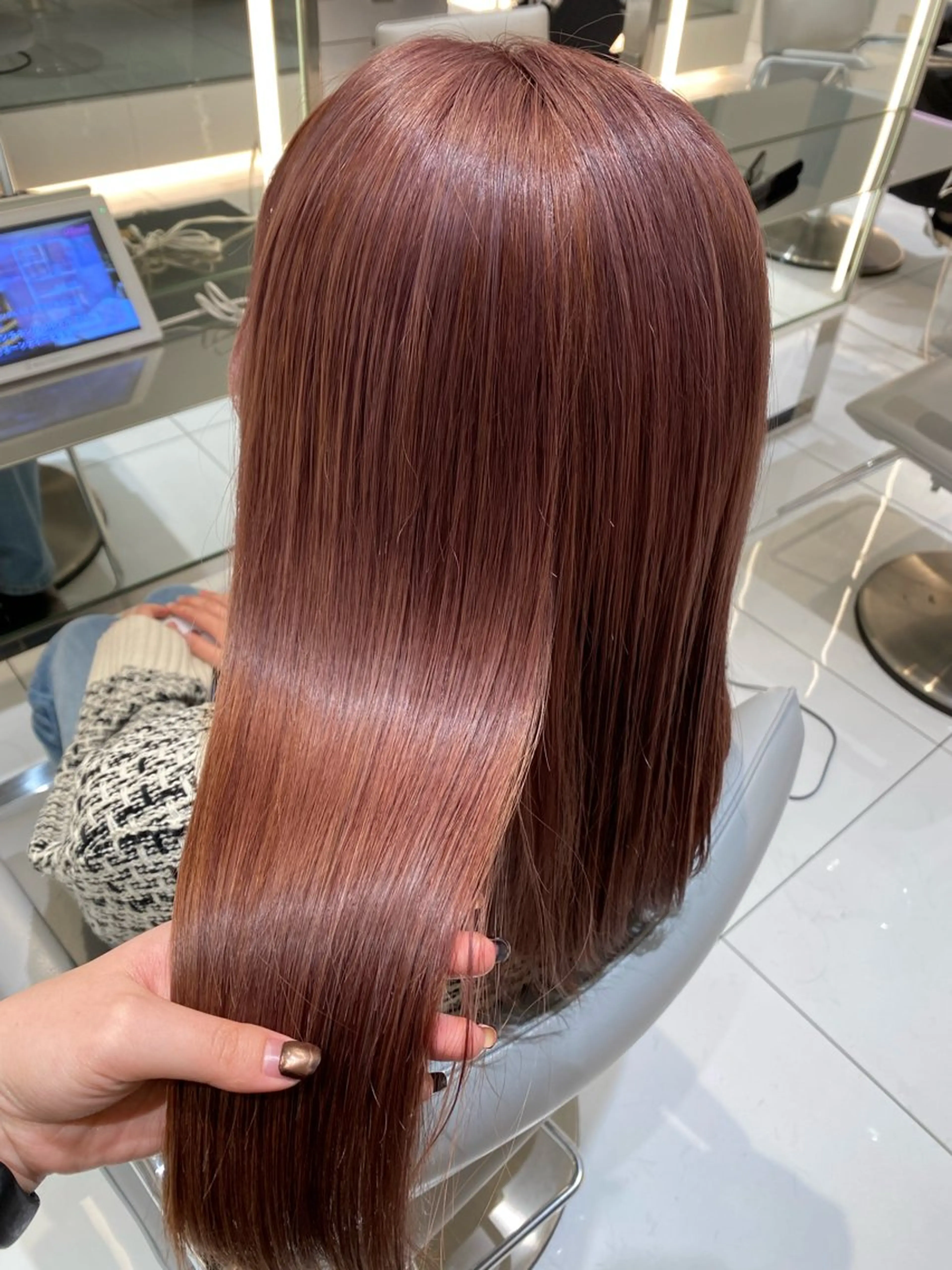 セミロング ヘアカラー D’na所属・🎀暖色ガーリー/ ボブ/みさき🎀のヘアスタイル