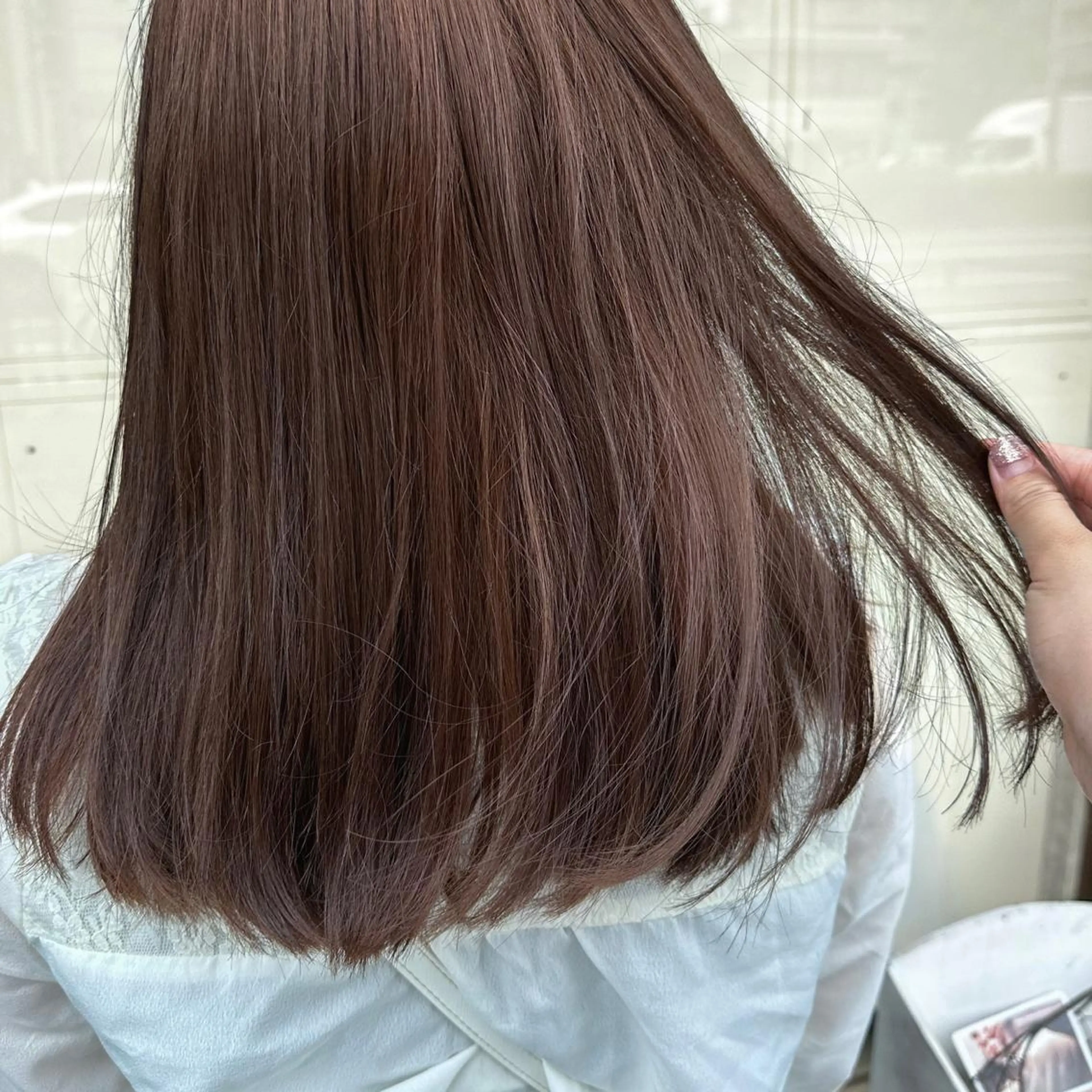 セミロング カラー ベージュカラー オリーブベージュ ヘアカラー トリートメント 高橋 みく/ minim 暖色のヘアスタイル