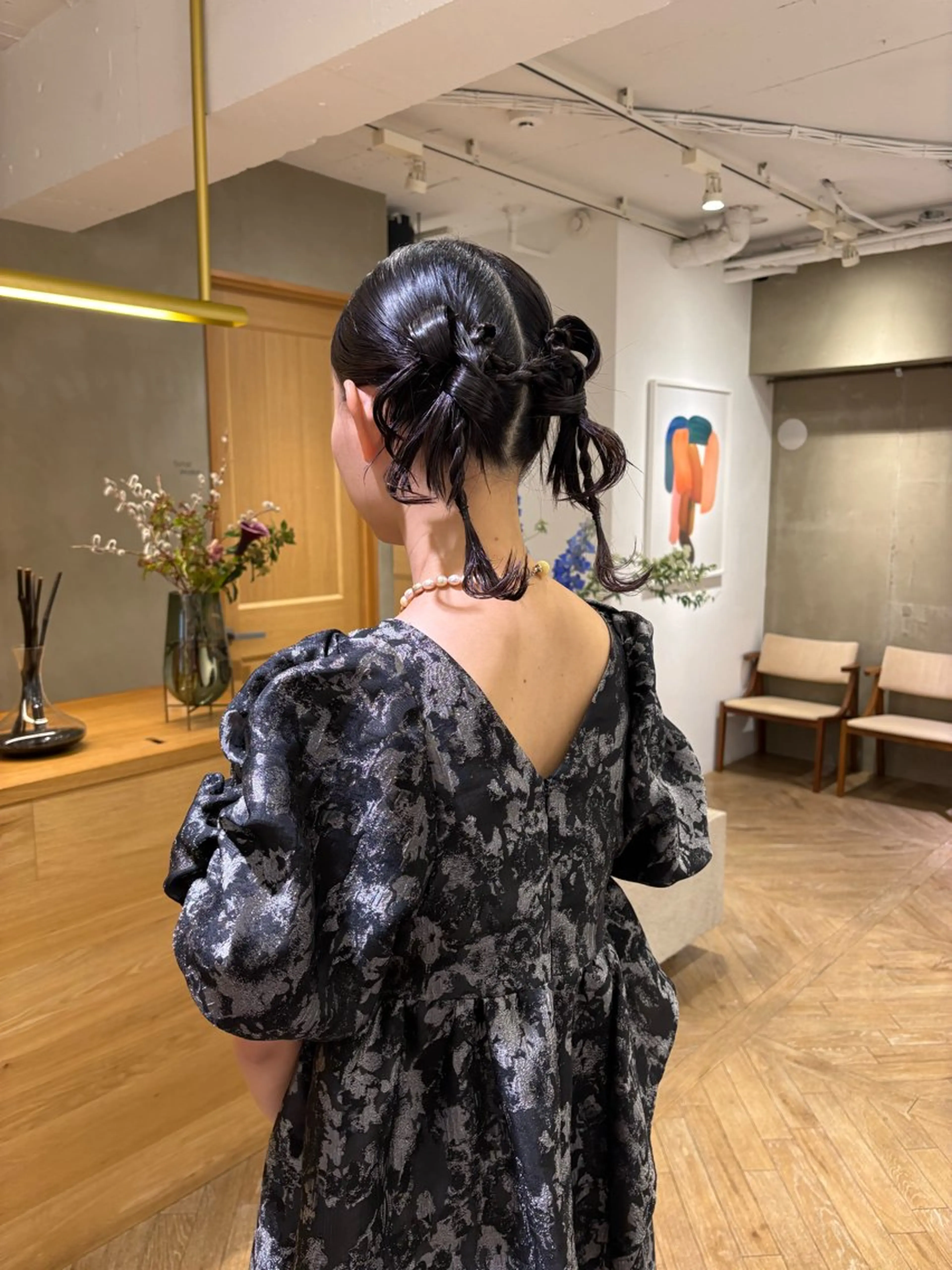 ミディアム ヘアアレンジ ヘアカラー レイヤーカット🐩 透明感カラー モカのヘアスタイル