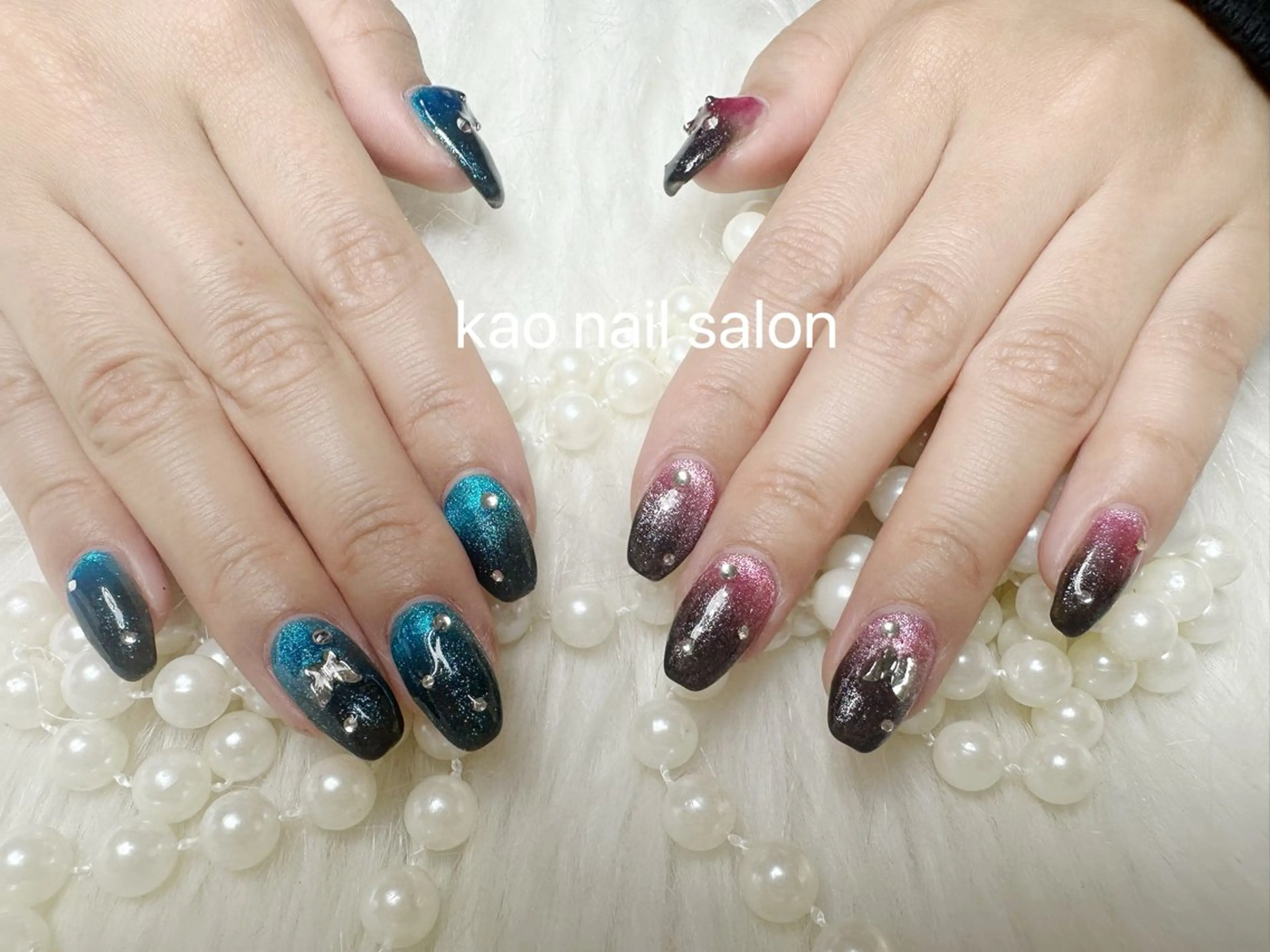 ネイル ハンドネイル kao nail マグネット/長さだしのネイルデザイン