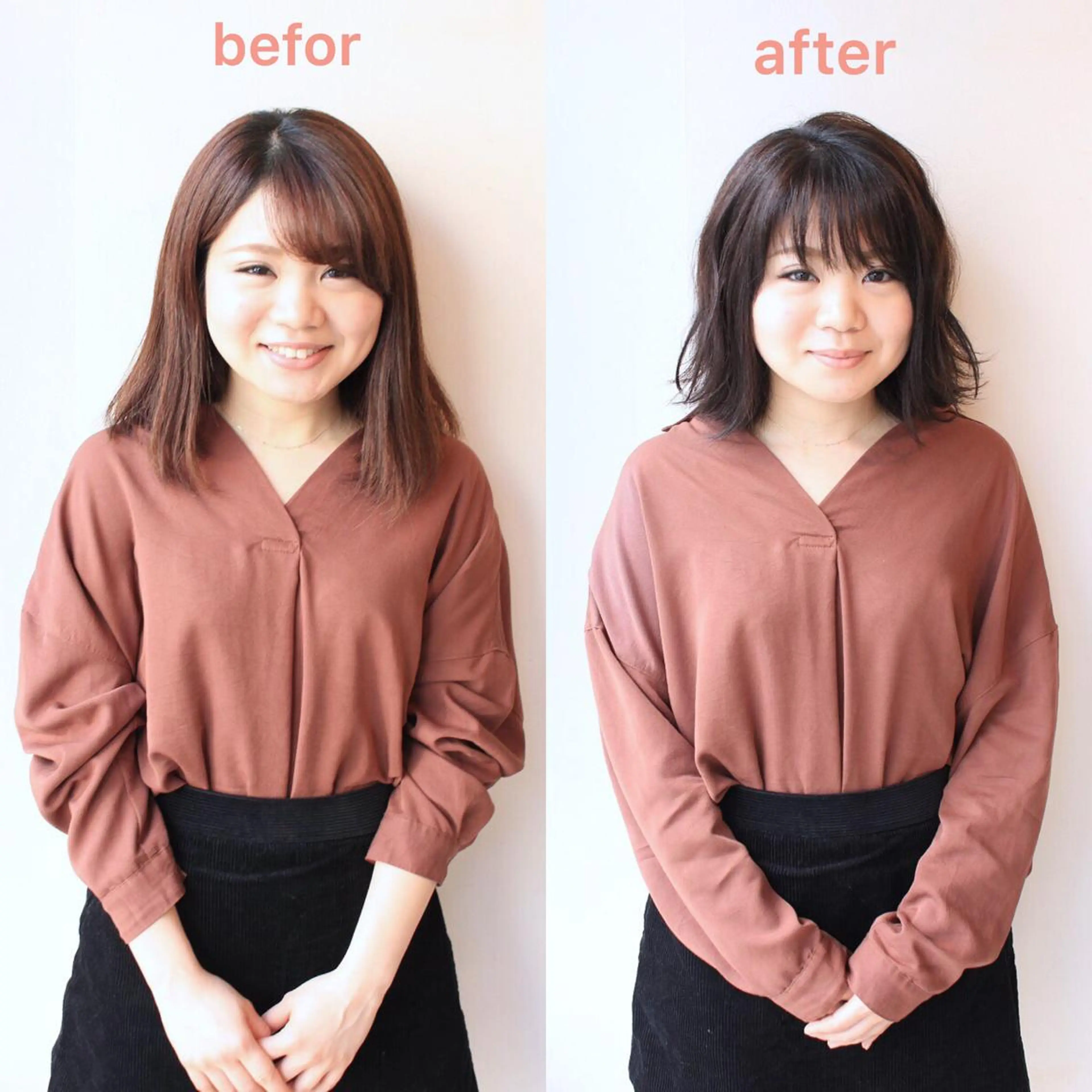 ミディアム 河野 薫のヘアスタイル