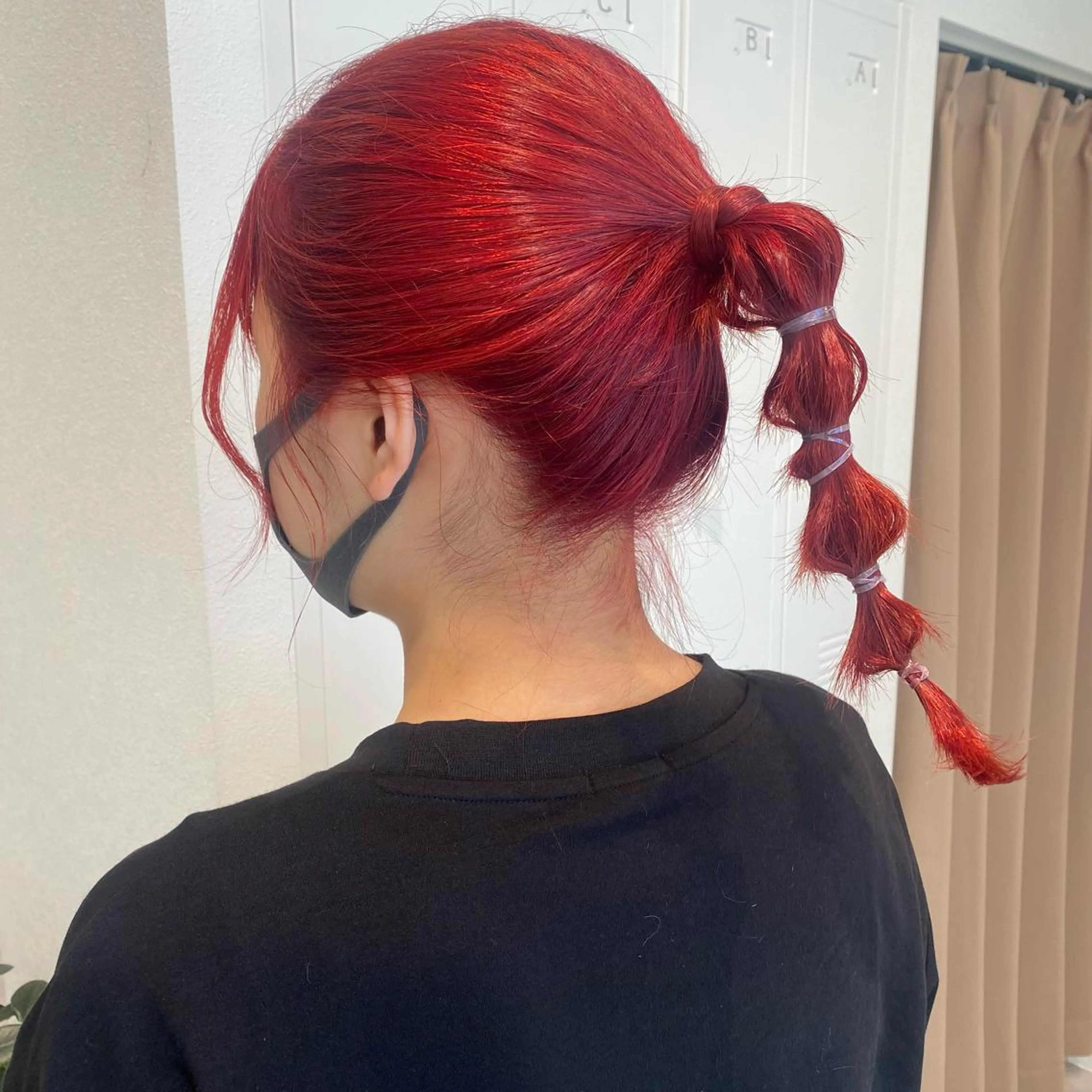 ミディアム カラー ヘアアレンジ レッドカラー サロウィン浦和所属・愛されヘア/ 暖色カラー/まいこのヘアスタイル