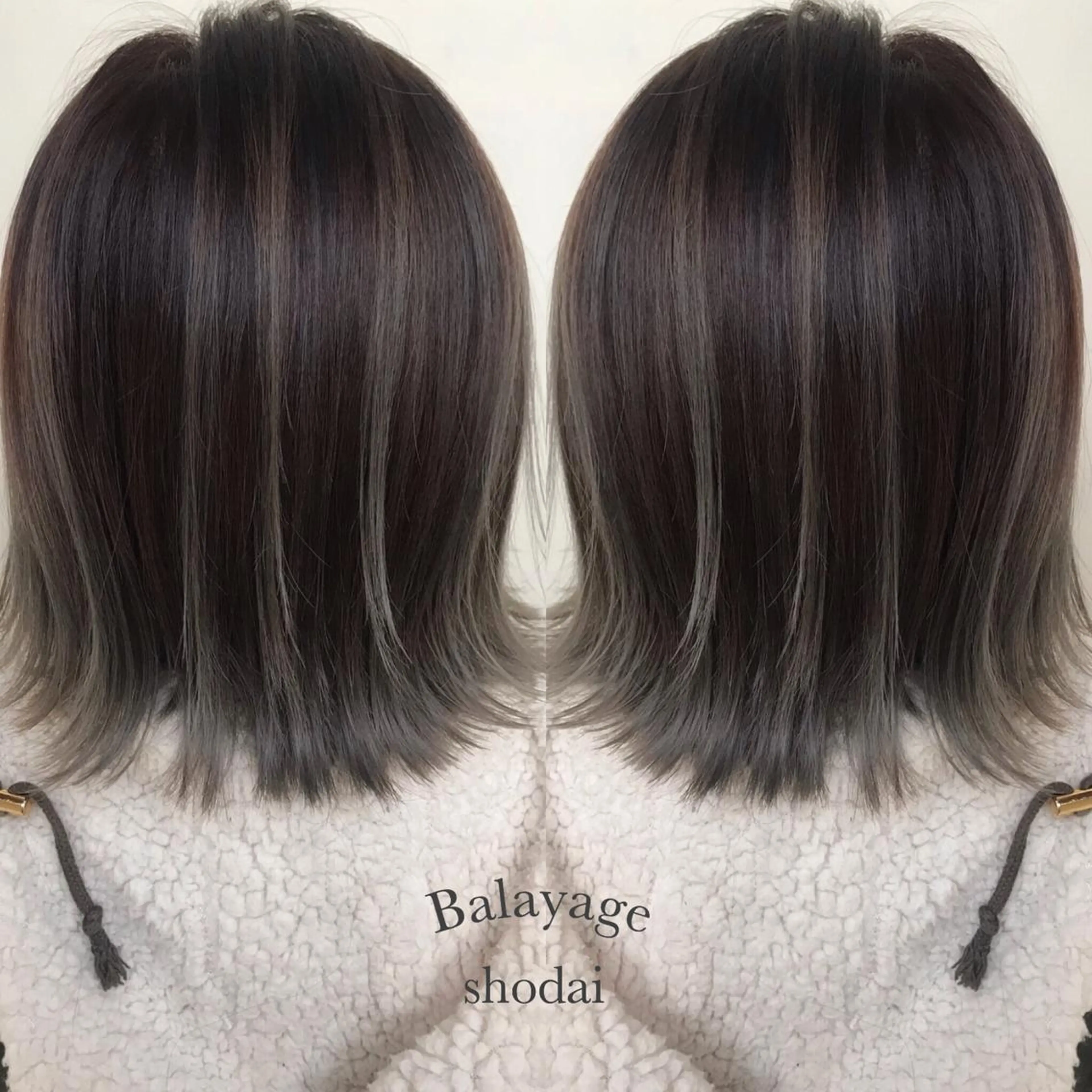 ミディアム カラー ヘアアレンジ ハイライト、レイヤー カット/西梅田/中西のヘアスタイル