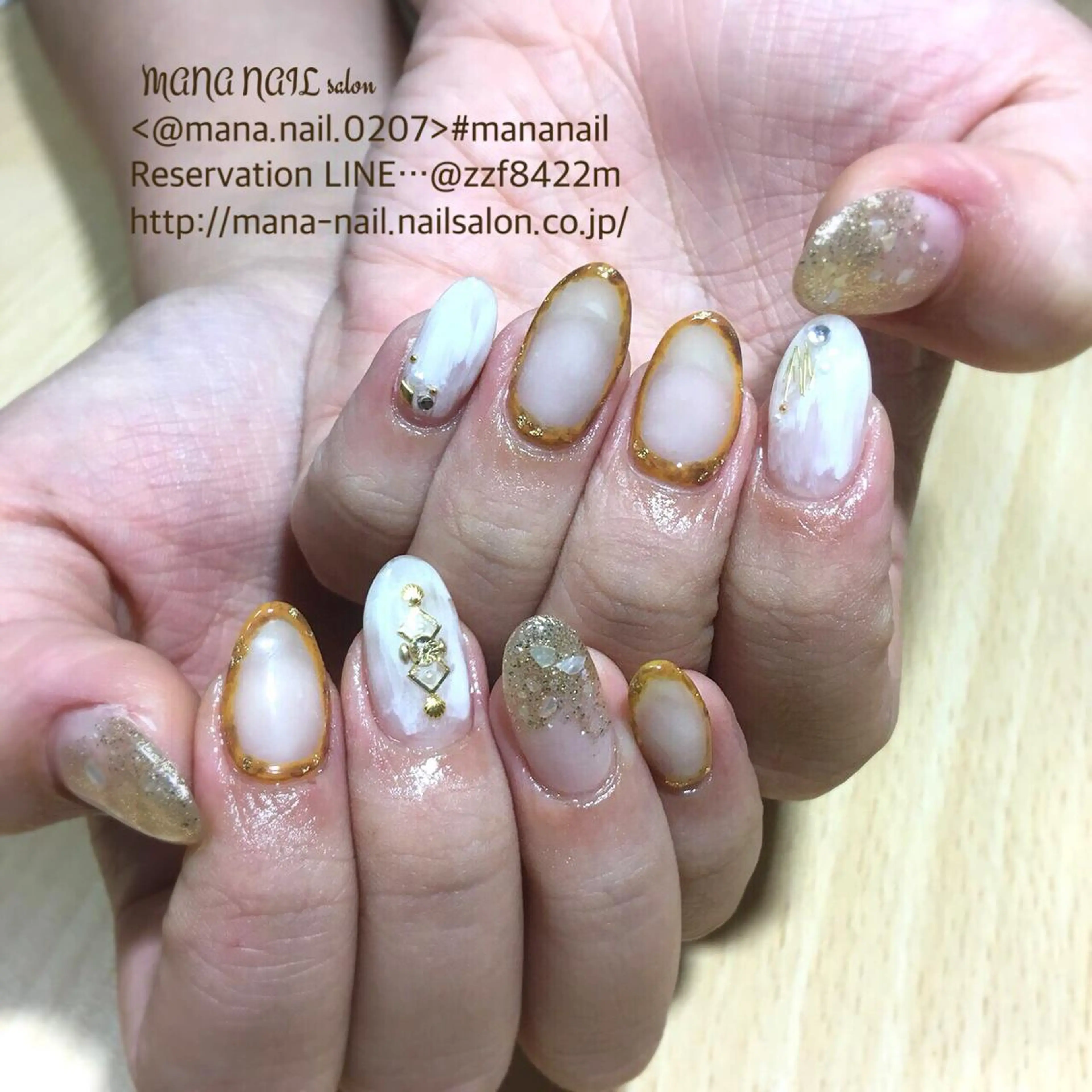 ネイル べっ甲ネイル 長さ出し ジェルネイル 春ネイル 夏ネイル 廣瀬 真奈美のネイルデザイン