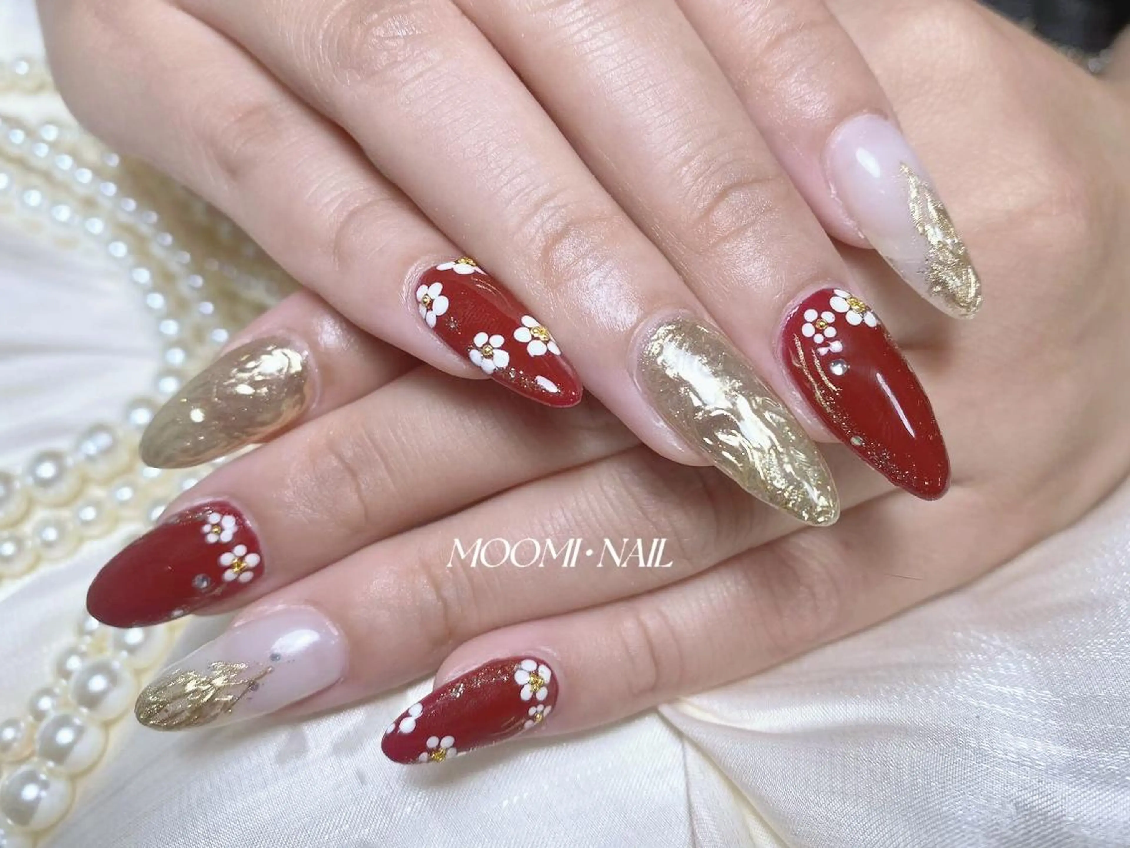 ネイル 長さ出し フレンチネイル ジェルネイル ガラスフレンチ 韓国ネイル ハンドネイル moomi nail スカルプ専門のネイルデザイン
