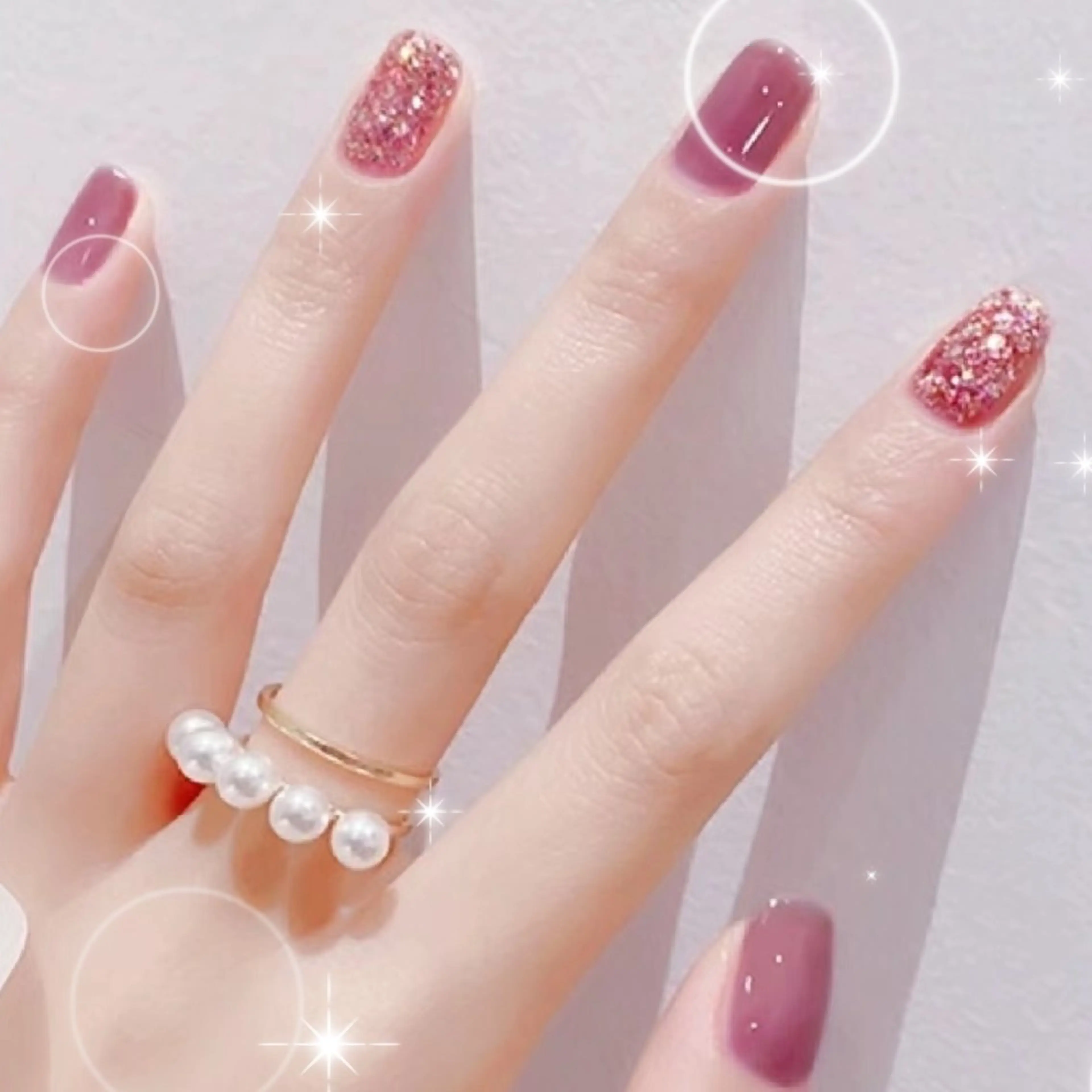 ネイル ハンドネイル ネイリストゆか💅 長さだし、深爪矯正のネイルデザイン