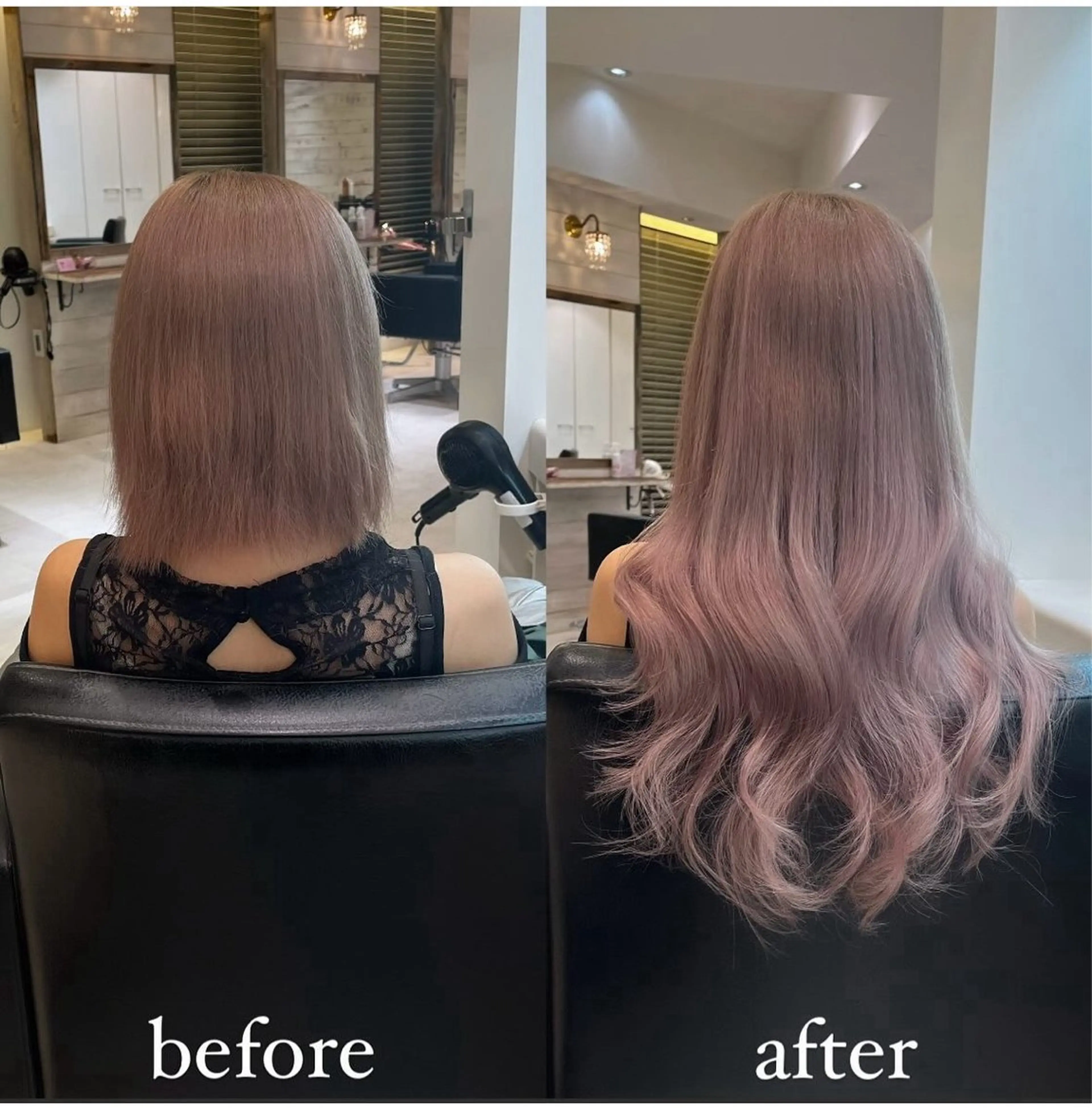 セミロング シールエクステ エクステ 濱川響太レディース カットモデルのヘアスタイル