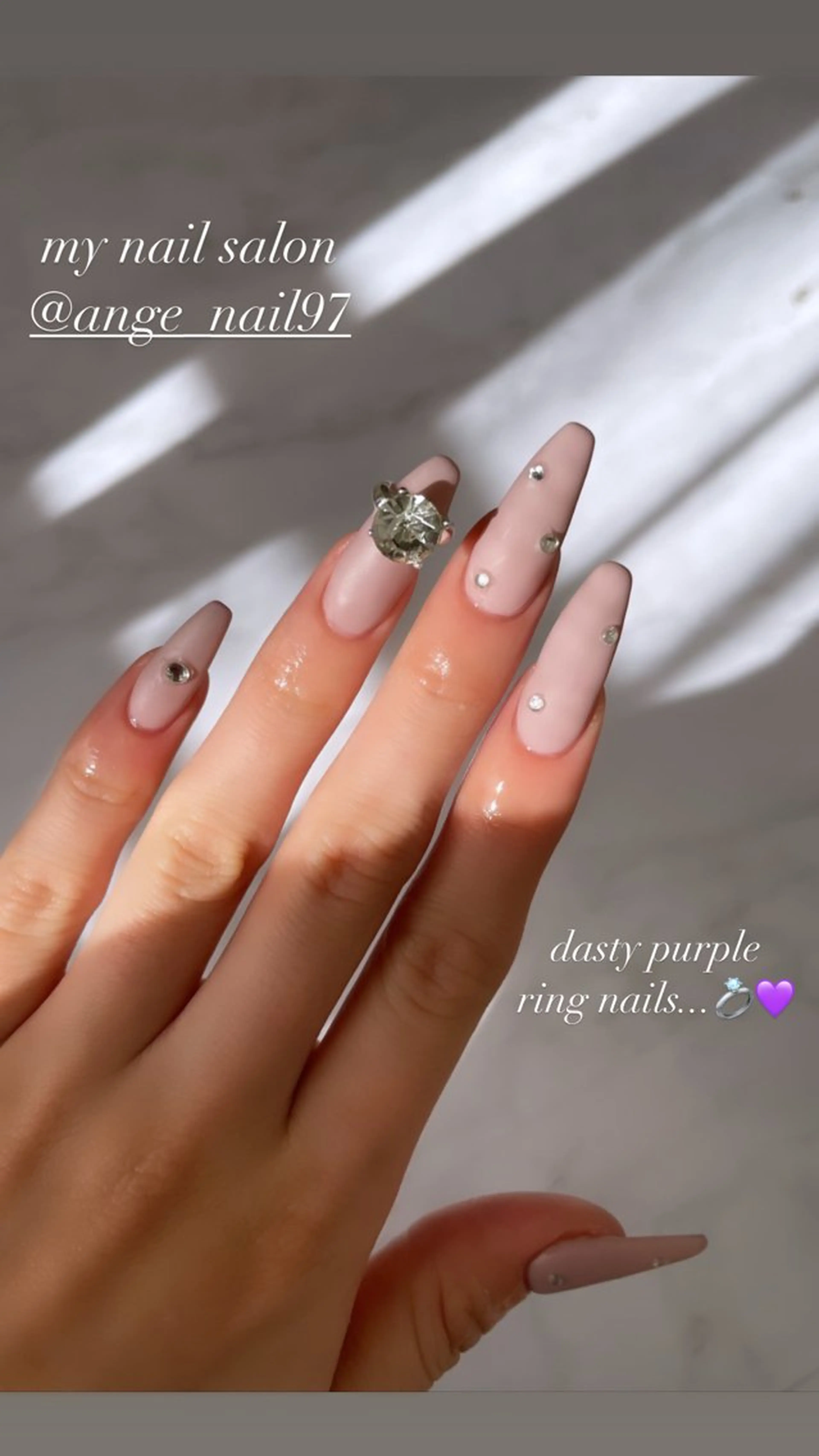 ネイル マットネイル パープル スカルプネイル ハンドネイル Nail salon 🎀Angeのネイルデザイン