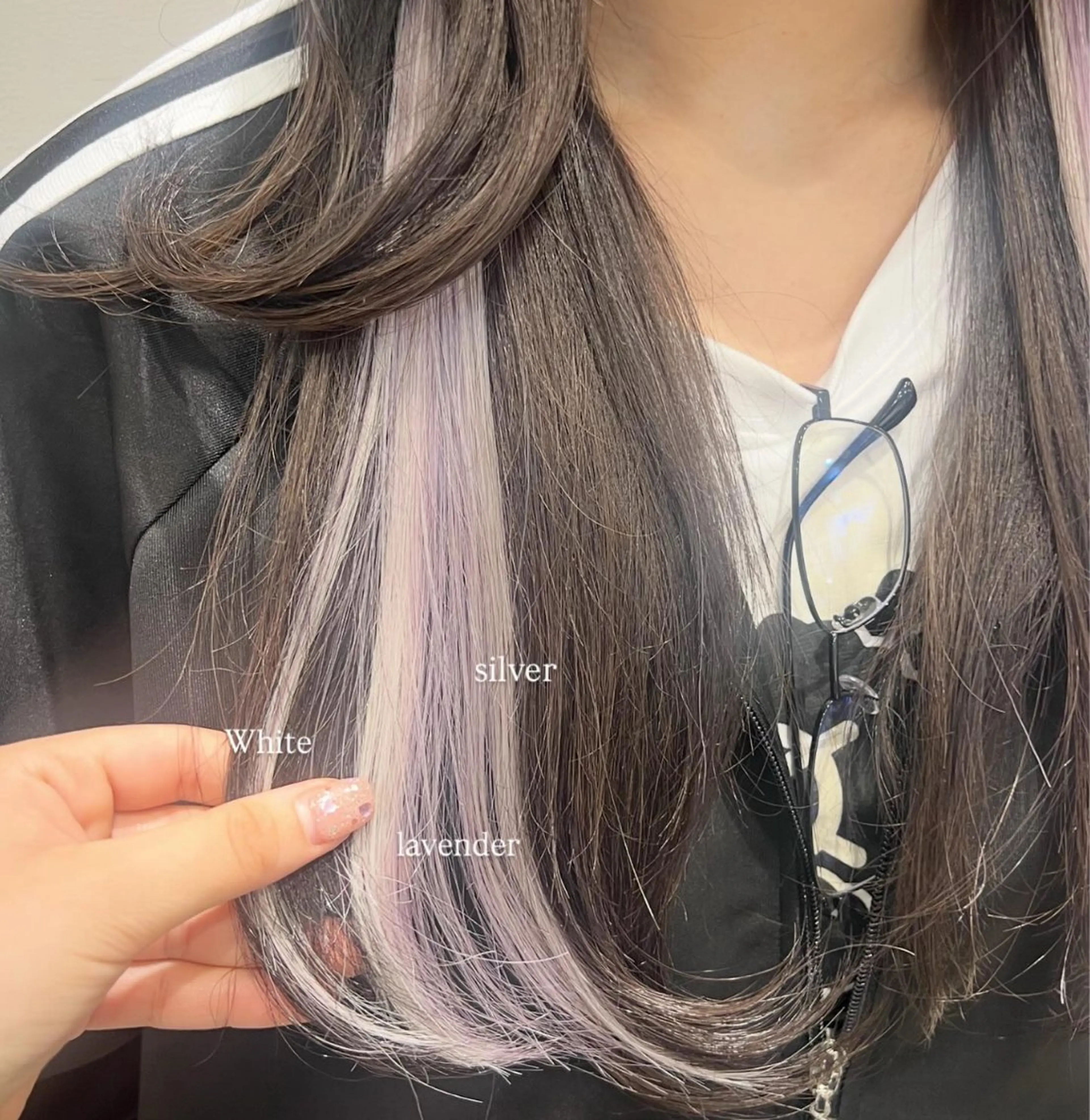 セミロング エクステ しゅり/韓国艶カラー 🩶🫧エクステ🎀のヘアスタイル