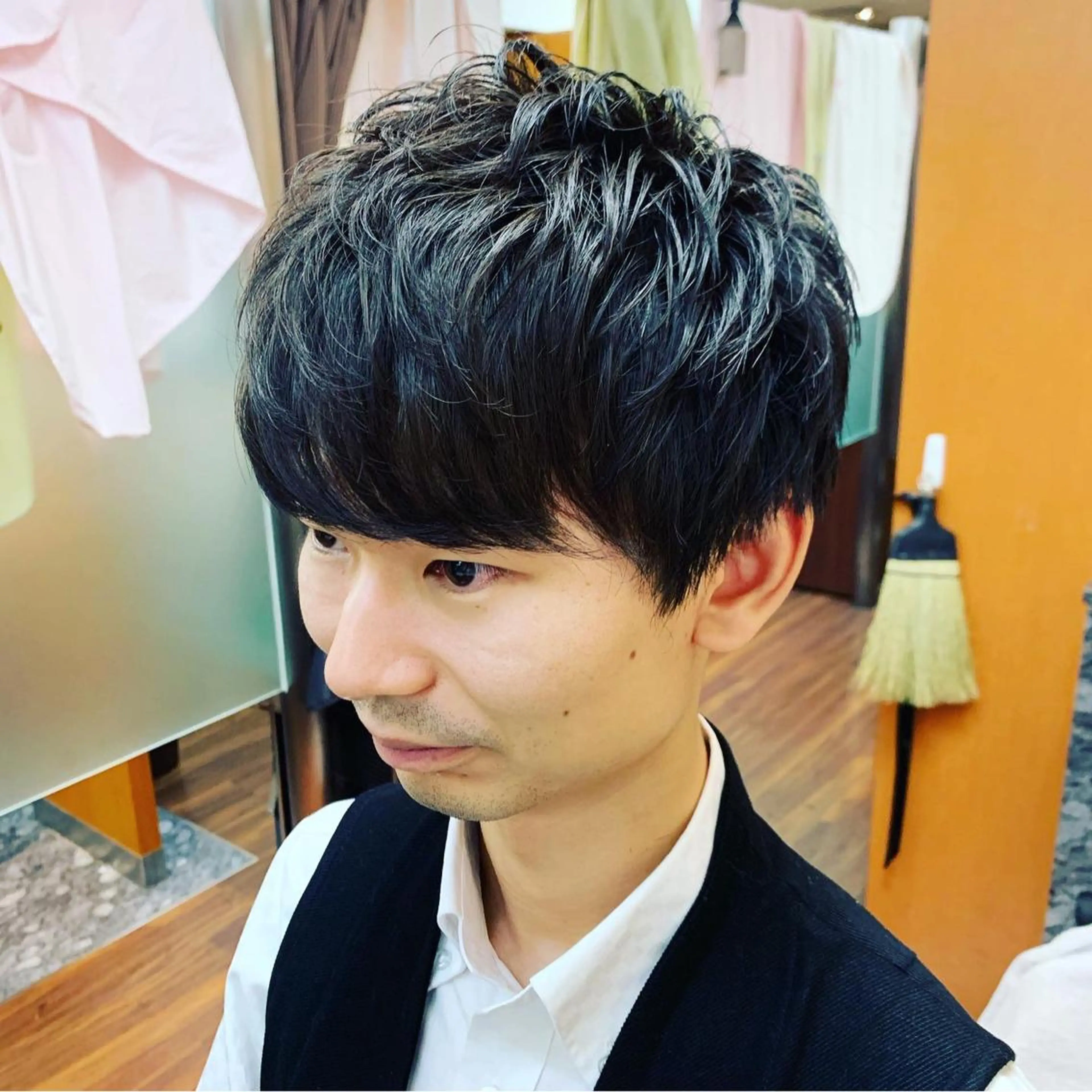 ショート パーマ メンズ ヒロ銀座 バーバーショップ神楽坂所属・ひらお あおとのヘアスタイル