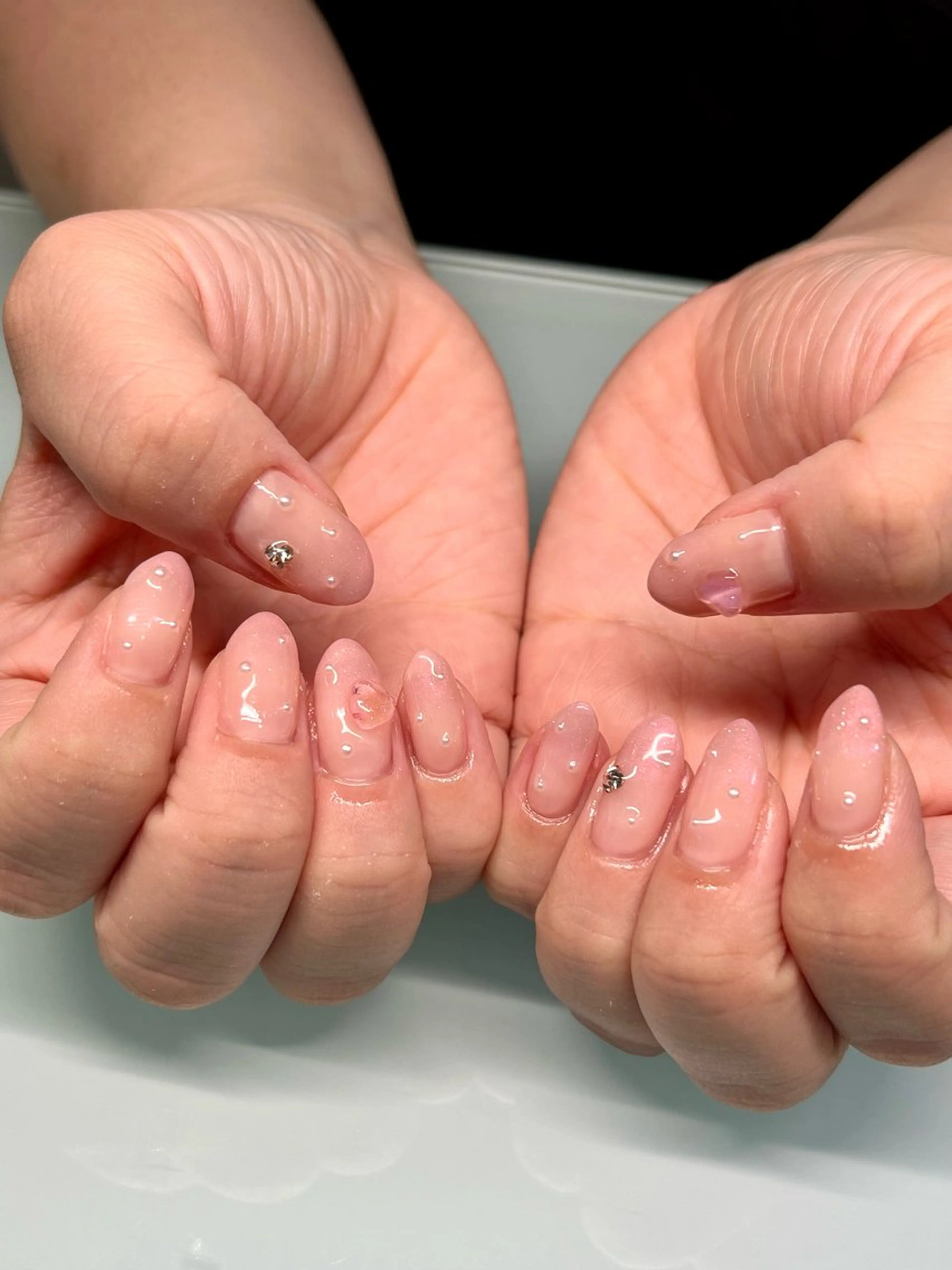 ネイル グラデーション ラメ(グリッター) ラメグラデーション ハンドネイル NailByua 武蔵新城徒歩4分のネイルデザイン