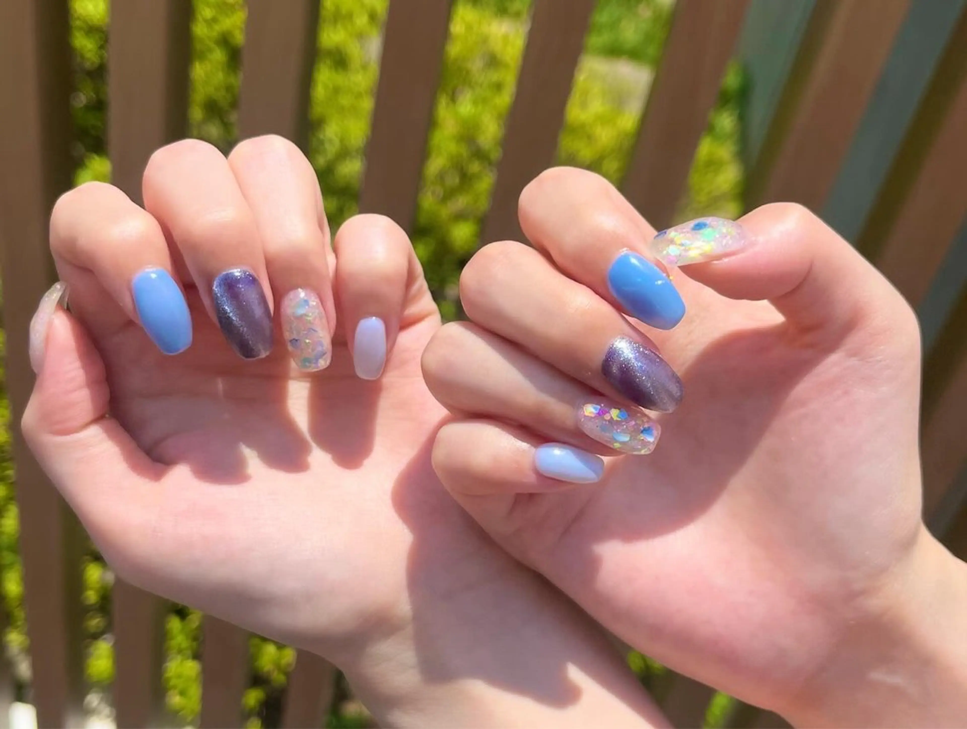 ネイル アートネイル ブルー ハンドネイル Nail salon Cielel⟡Ayaのネイルデザイン