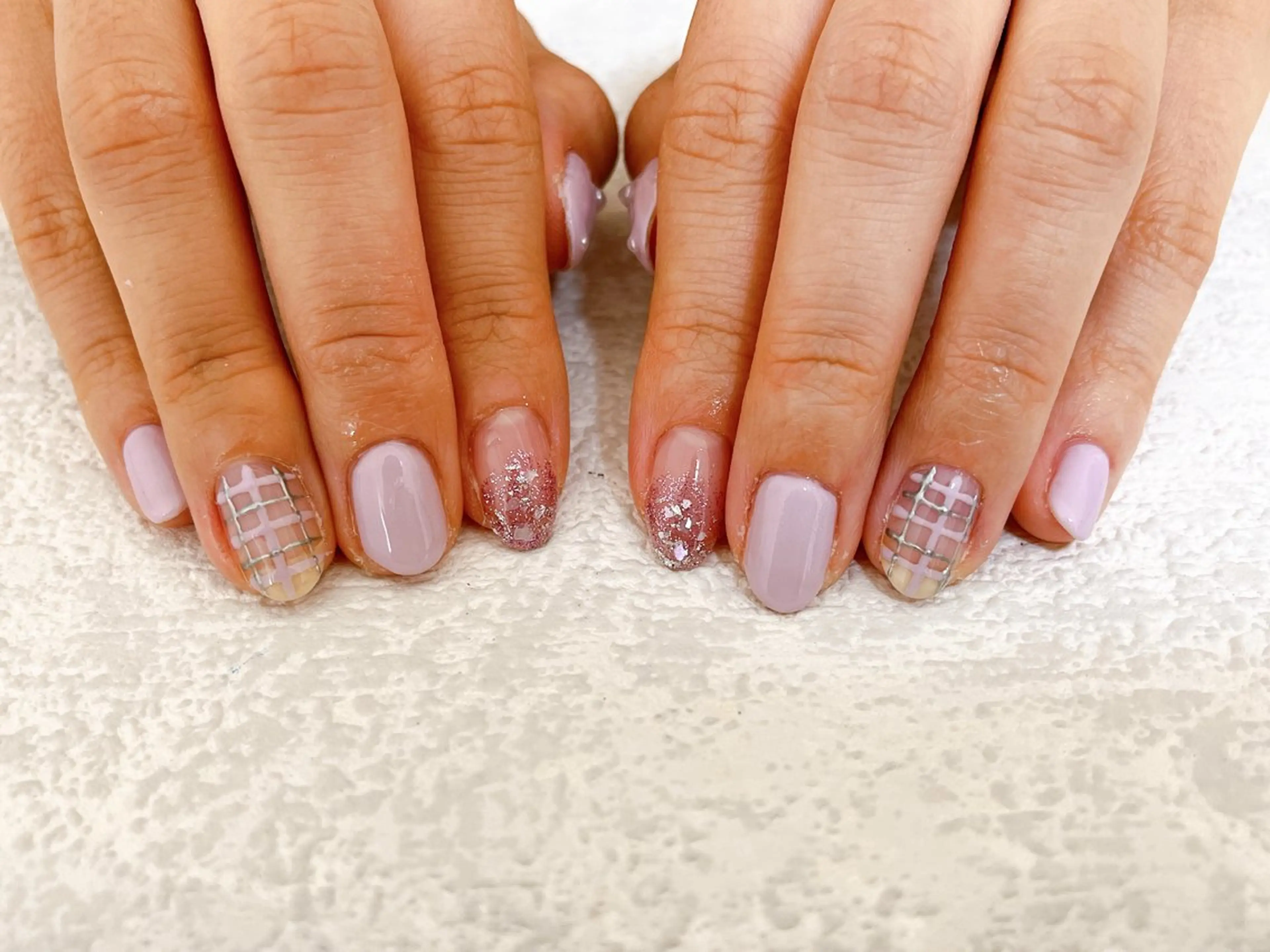 ネイル オーロラネイル フットネイル フレンチネイル ジェルネイル 韓国ネイル Mogu nail 二子玉川のネイルデザイン