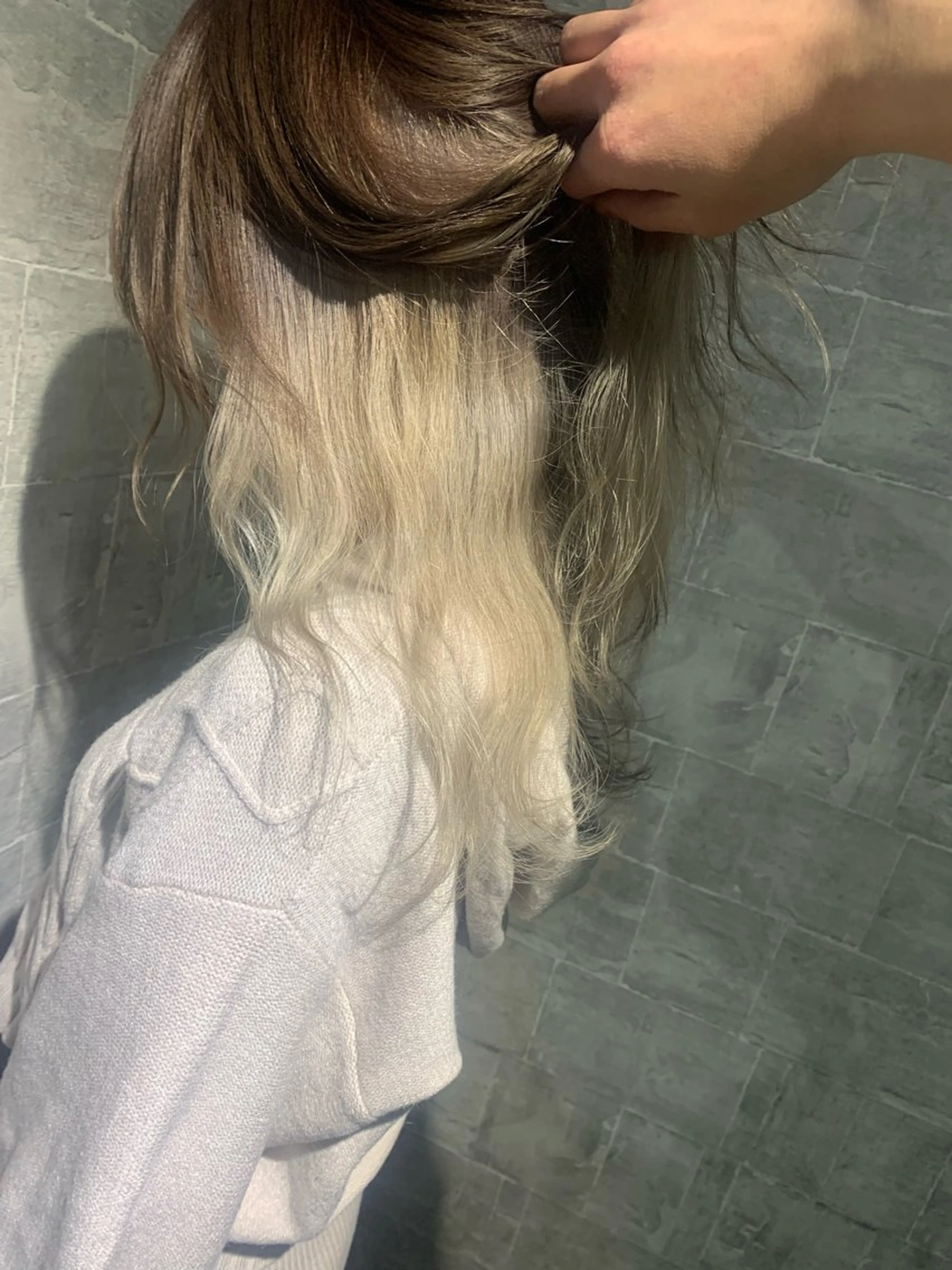 セミロング セミロングパーマ ボブ 顔まわりレイヤー 顔周りカット ハイライト ank classic hair【アンククラシックヘアー】所属・バレ、ハイライト モデル募集　齋藤祐哉のヘアスタイル