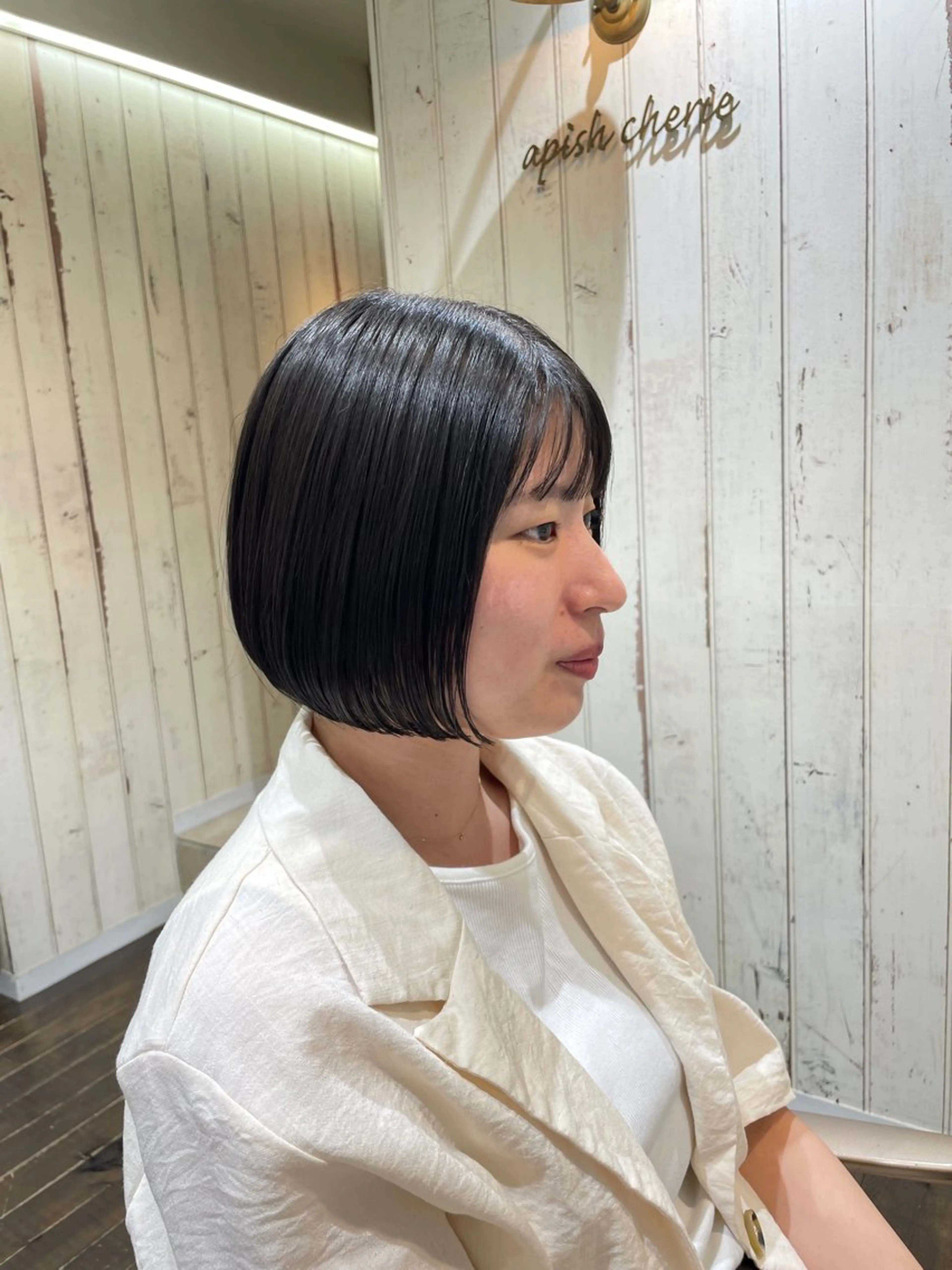 セミロング ボブ 縮毛矯正/レイヤー /ひかるのヘアスタイル